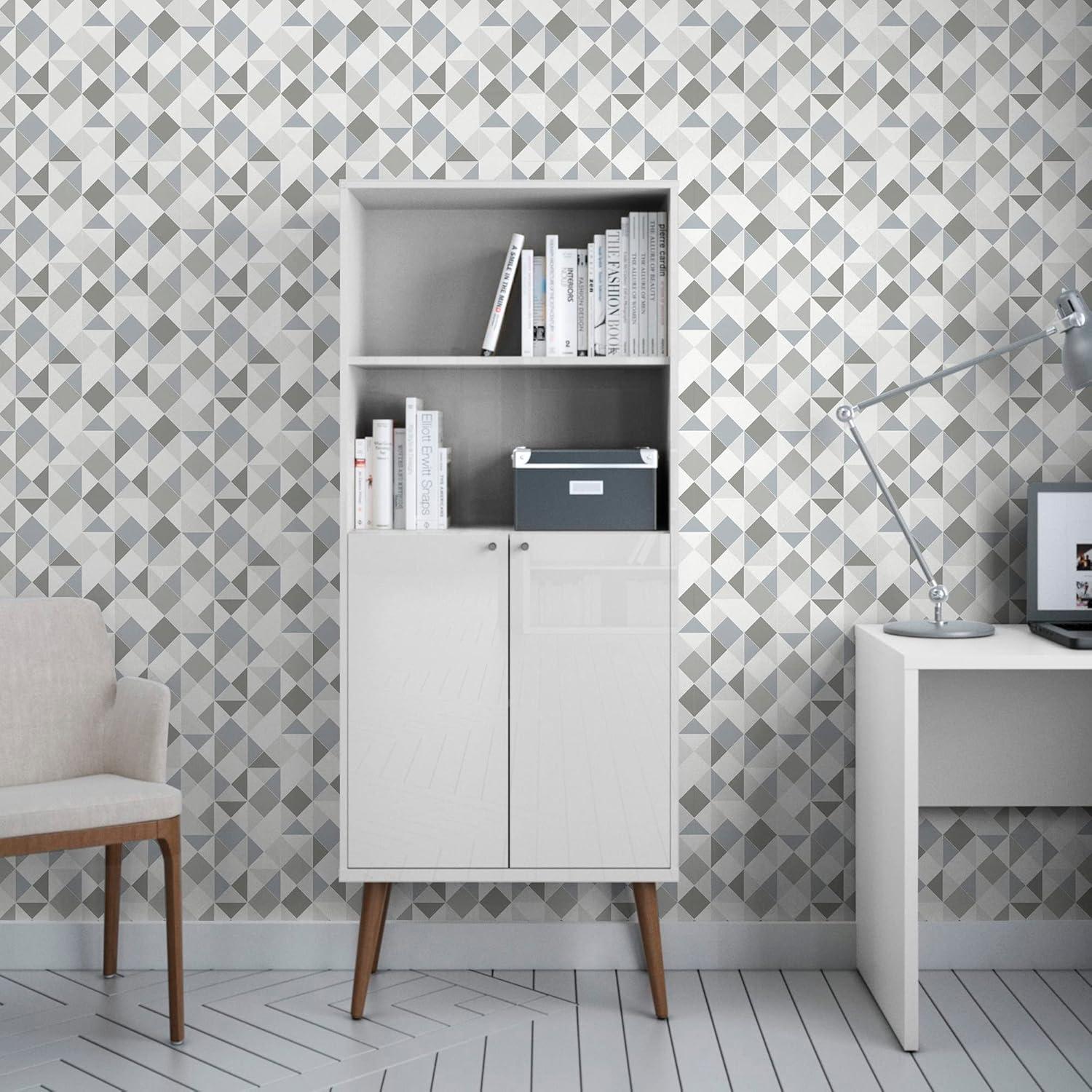 Grey Geometric Kaleidoscope Peel and Stick Wallpaper