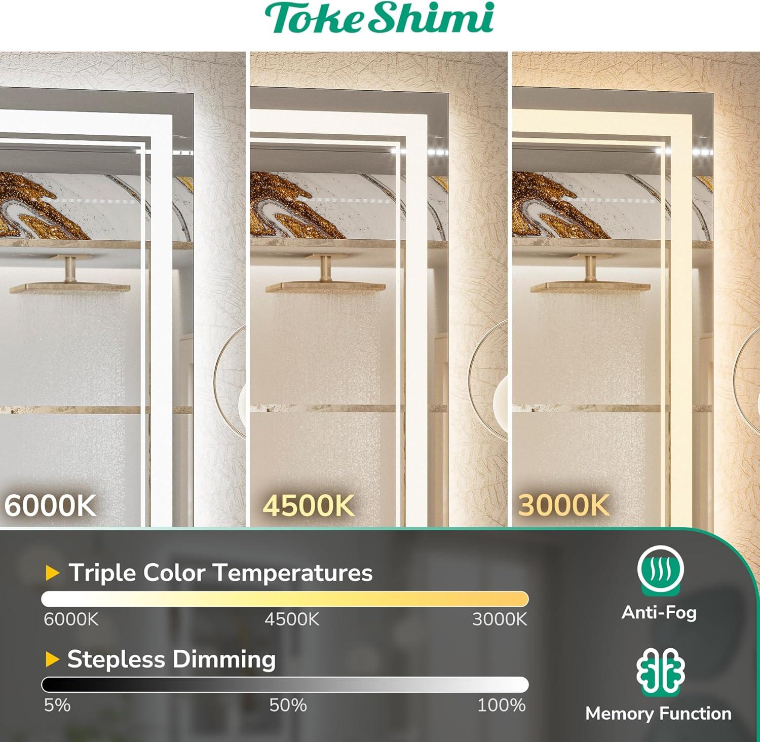 Ivy Bronx Keonjinn 40 X 24 In LED Bathroom Mirror With Lights, Adjustable 3 Color Lights, LED Vanity Mirror, Wall Mounted Anti-Fog Dimmable Mirror, UL Listed LED Driver, HD Tempered Glass(Horizontal/Vertical)