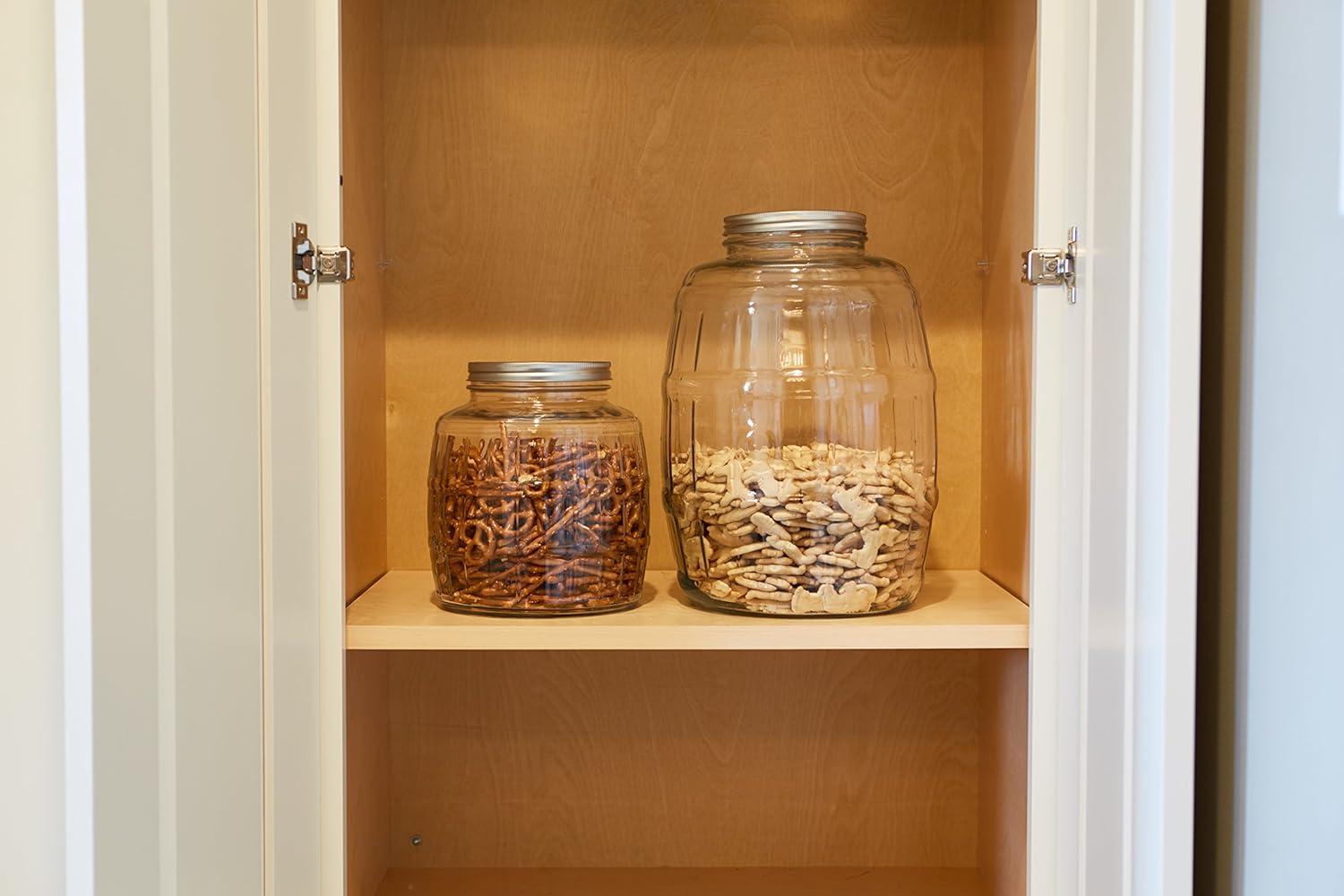 Clear Glass 2.5 Gallon Barrel Jar with Wood Handle