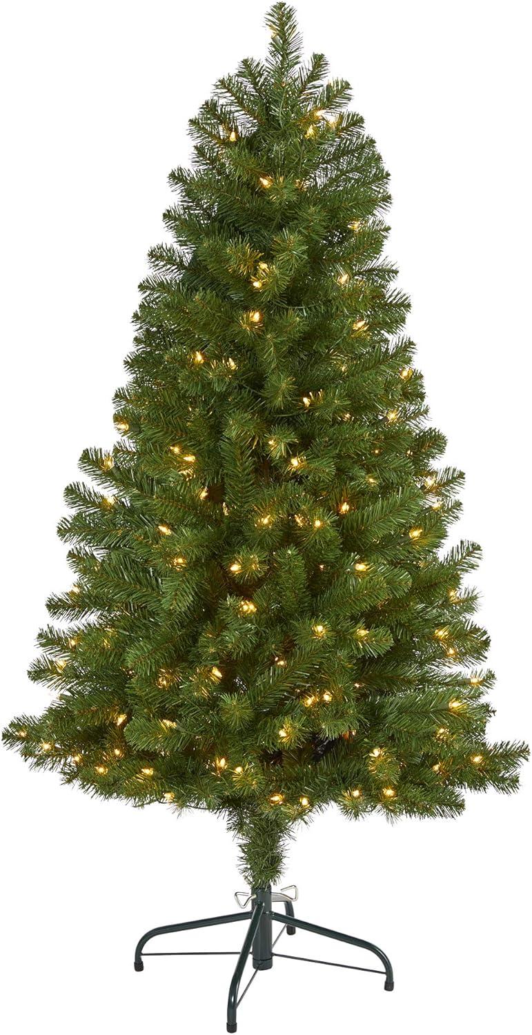 Nearly Natural 5-ft Virginia Fir Artificial Christmas Tree with 200 Clear Lights and 379 Bendable Branches