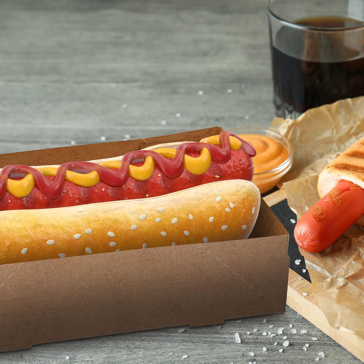 MT Products Brown Paperboard Food and Drink Tray - Pop-Up J-Type Rectangular - Pack of 25