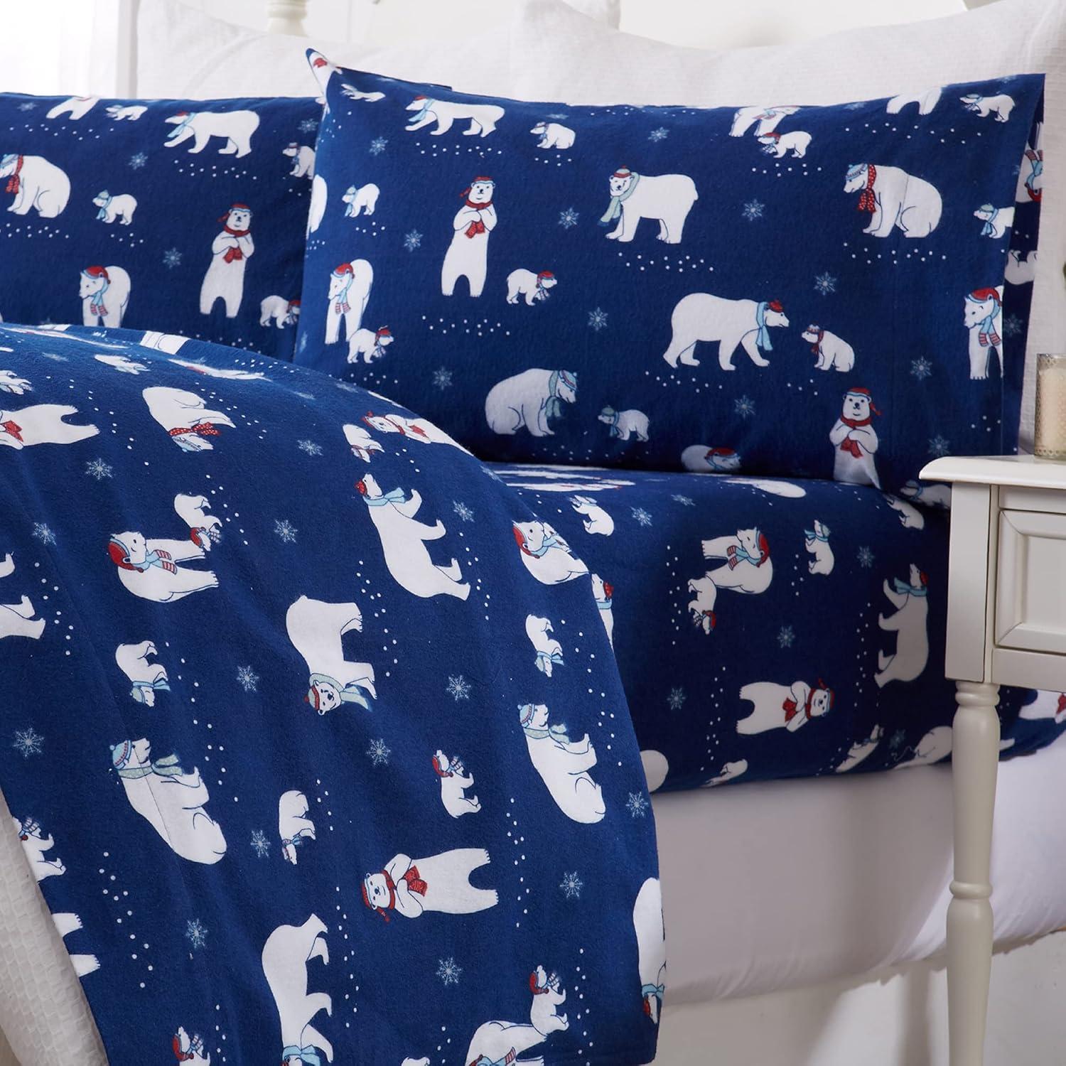 100% Cotton Lodge Printed Flannel Sheet Set - Great Bay Home