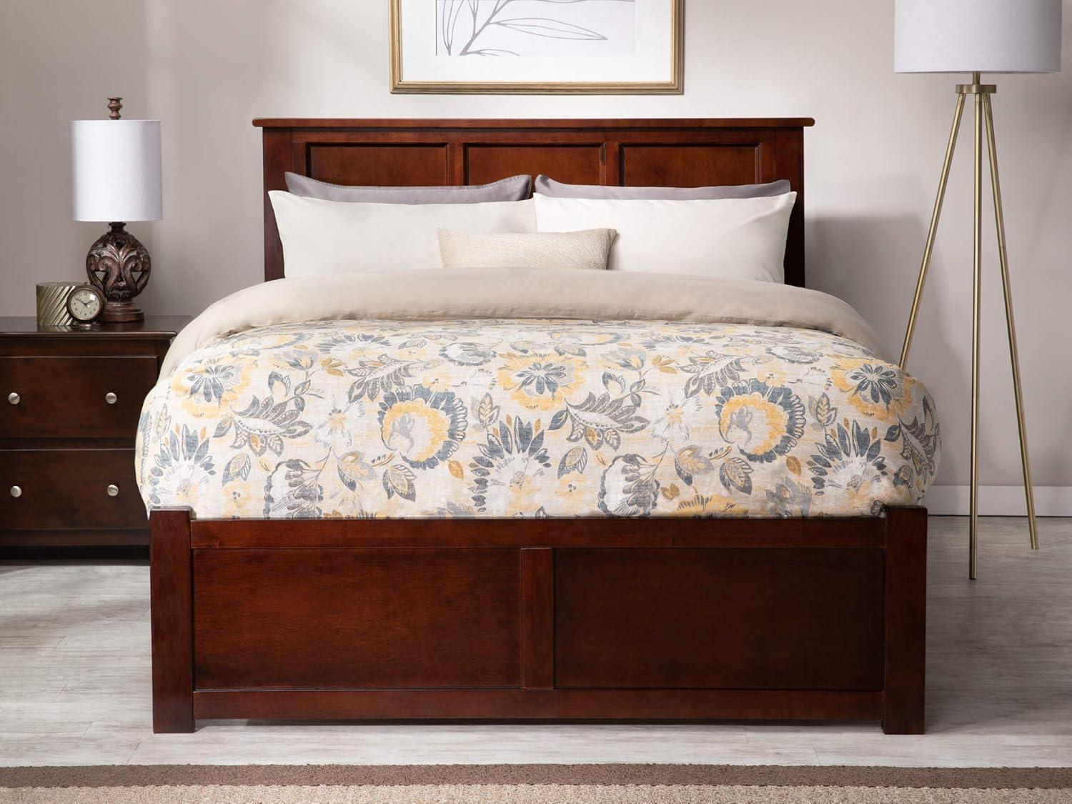 Madison Platform Bed with Flat Panel Foot Board and 2 Urban Bed Drawers in Multiple Colors and Sizes