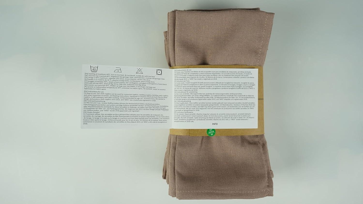 Solid Color Linen Cotton Thin Dinner Cloth Napkins Set of 12 (40 x 40 cm) for Events & Home Use