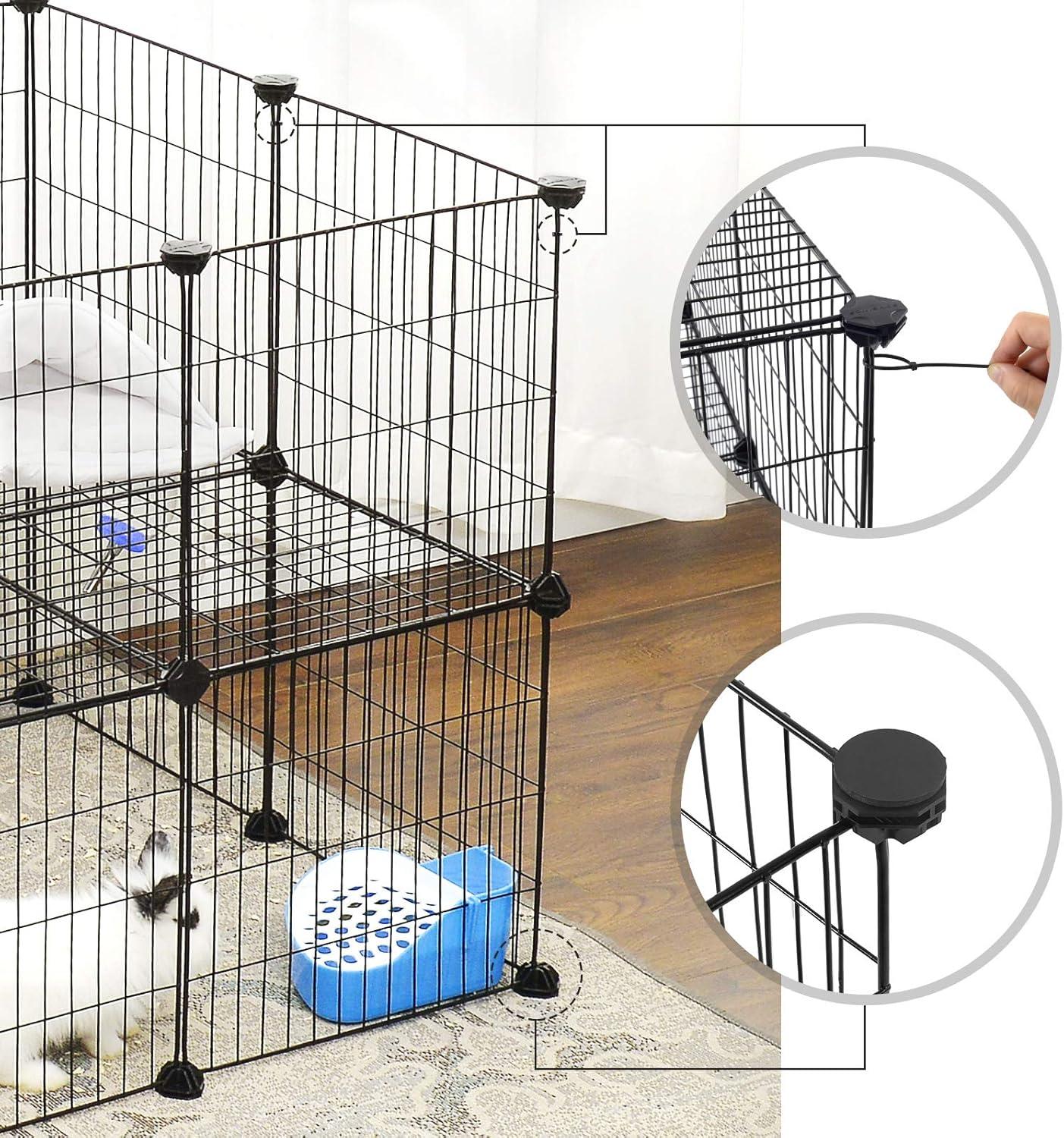 Pet Playpen Includes Cable Ties, Indoor Use, Black