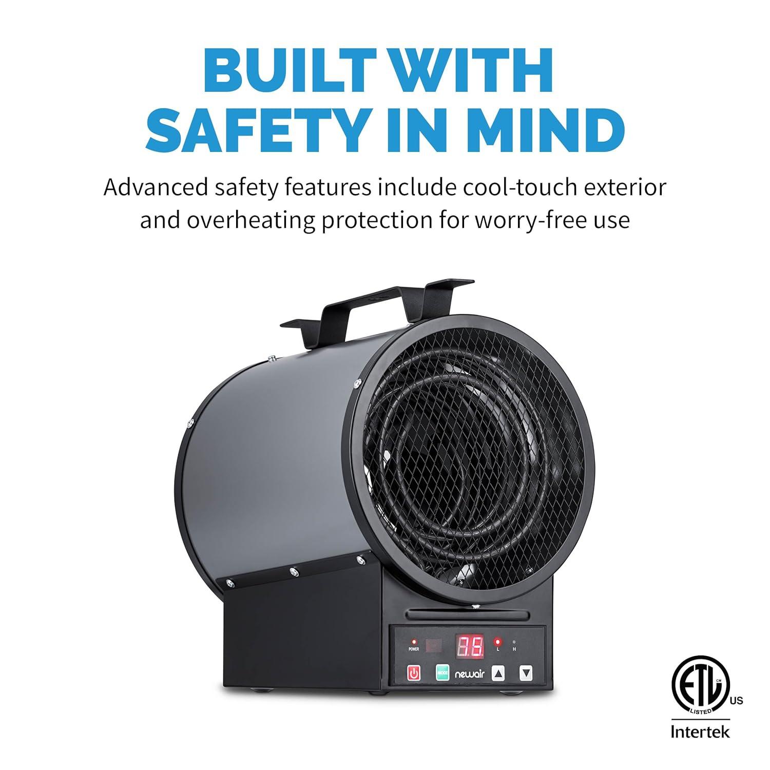 Newair Newair Freestanding or Ceiling/Wall Mounted 4800W Electric Garage Heater 240v, 500 sq. ft. with Remote Control