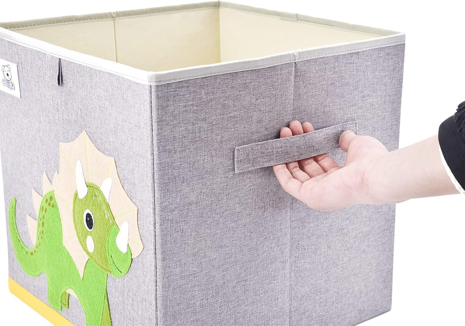 CLCROBD Foldable Animal Cube Storage Bins Fabric Toy Box/Chest/Organizer for Toddler/Kids Nursery, Playroom, 13 inch (Alpaca)