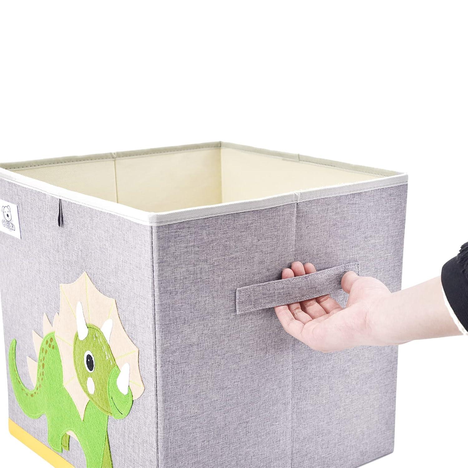 CLCROBD Foldable Animal Cube Storage Bins Fabric Toy Box/Chest/Organizer for Toddler/Kids Nursery, Playroom, 13 inch (Alpaca)