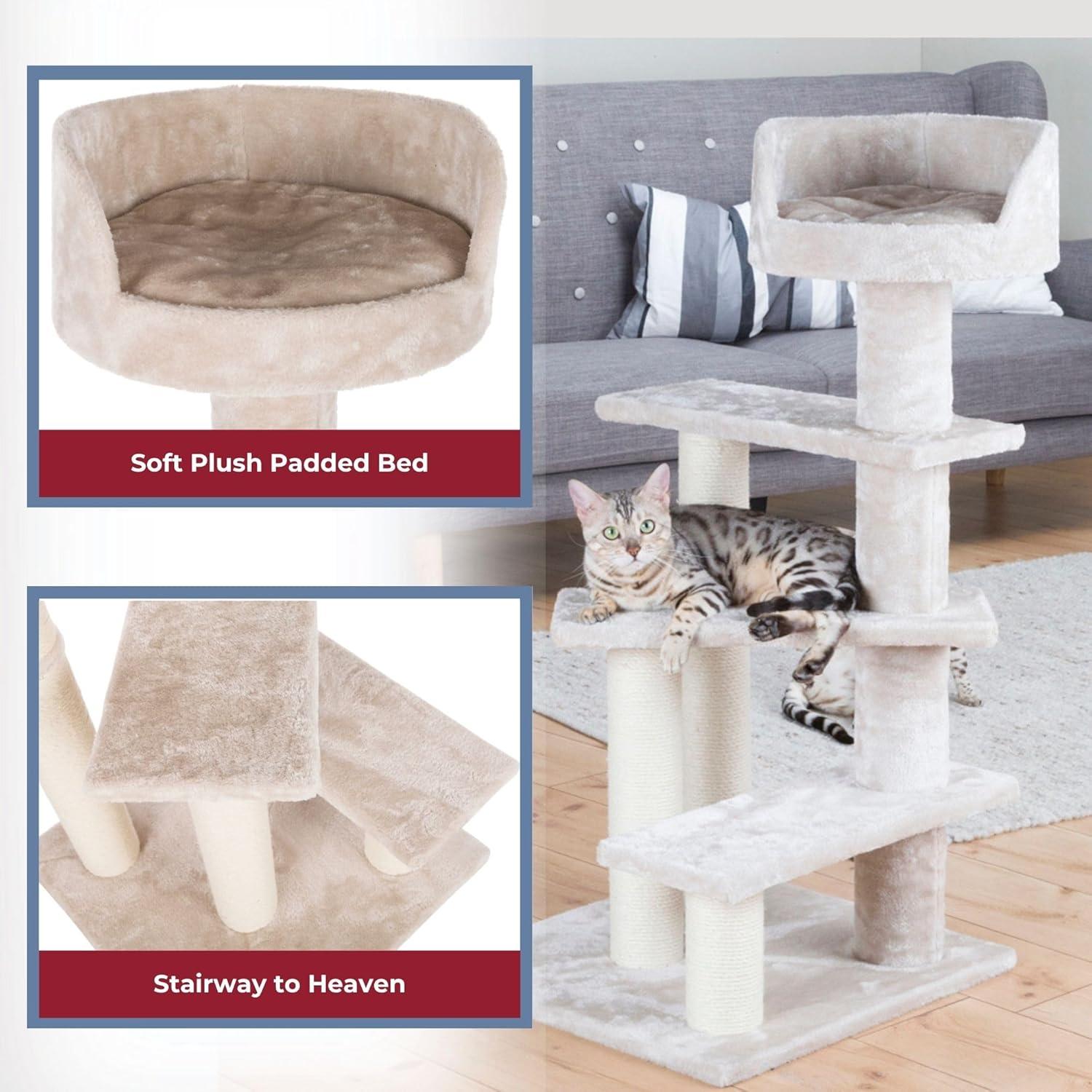 TRIXIE Tulia Senior 40.2" Cat Tower, 4-Level Cat Tree, Sisal Scratching Posts, Plush Platforms, Top Platform Bed & Reviews | Wayfair