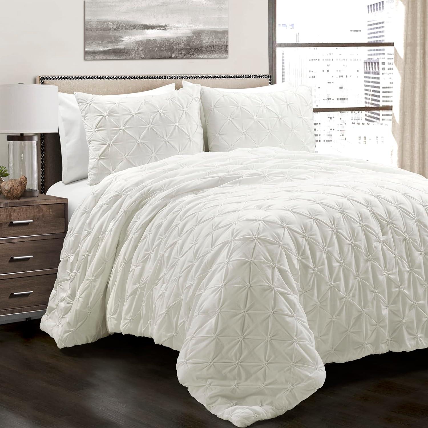 White King Cotton Pintuck 3-Piece Comforter Set