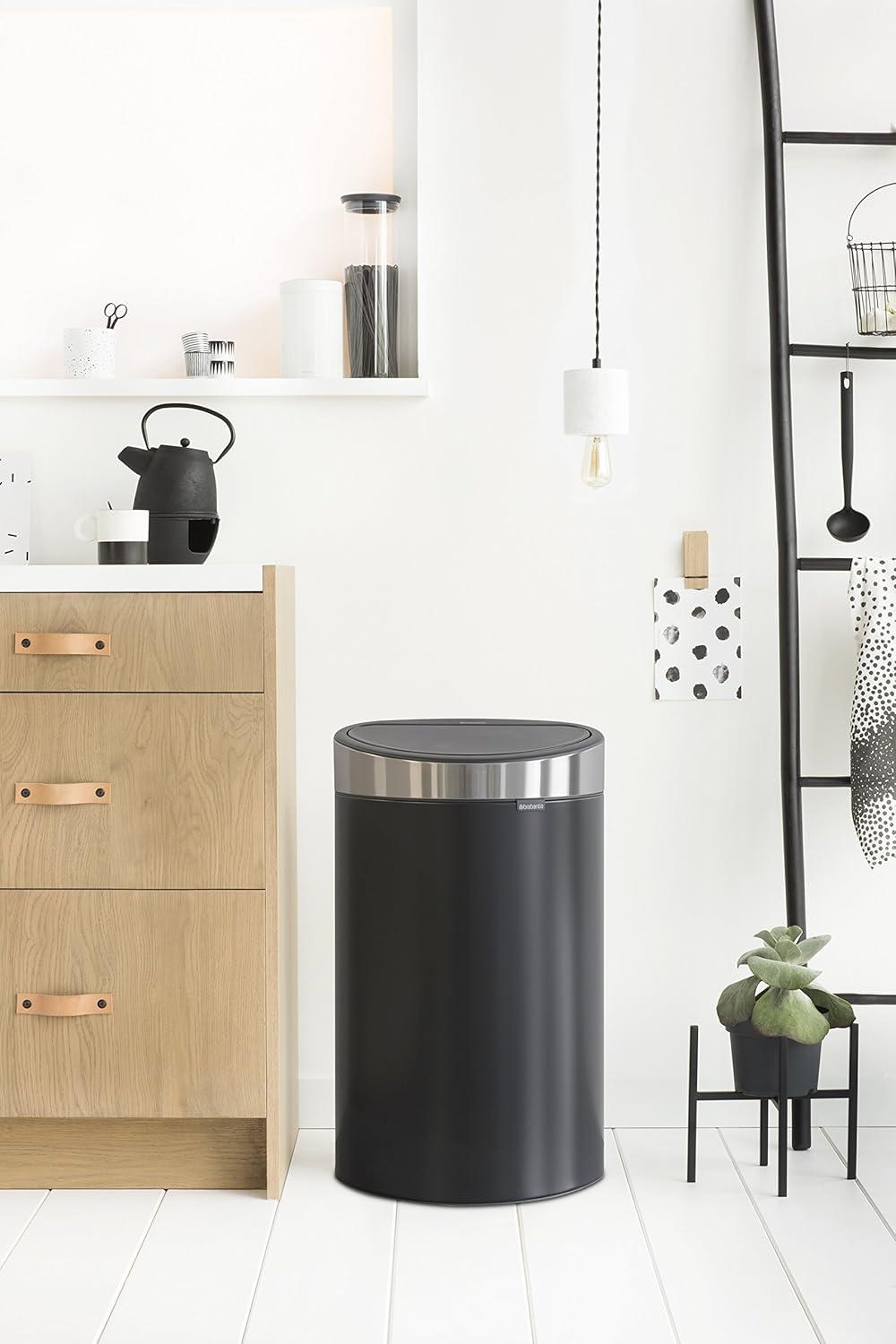 Brabantia Touch Top Trash Can New, 10.6 Gallon (40 liter)