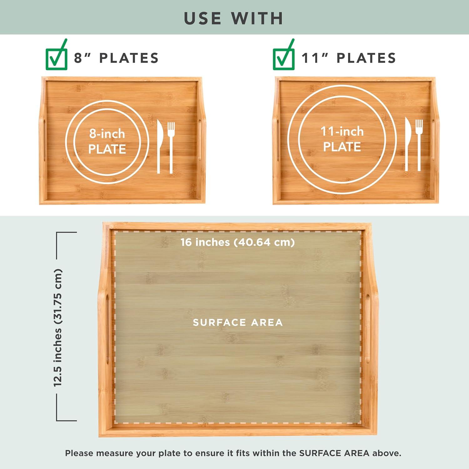 Rossie Home Lap Tray with Detachable Pillow, Natural Bamboo