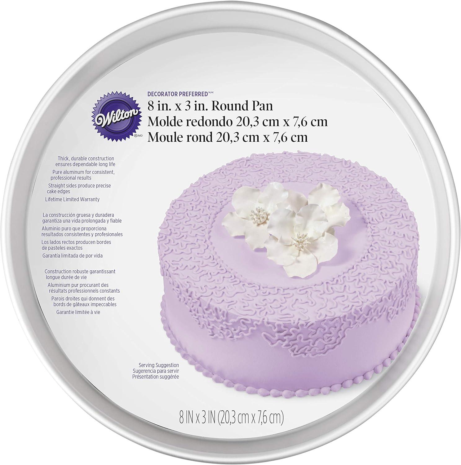 Wilton 8 x 3 Inch Round Aluminum Non-Stick Cake Pan