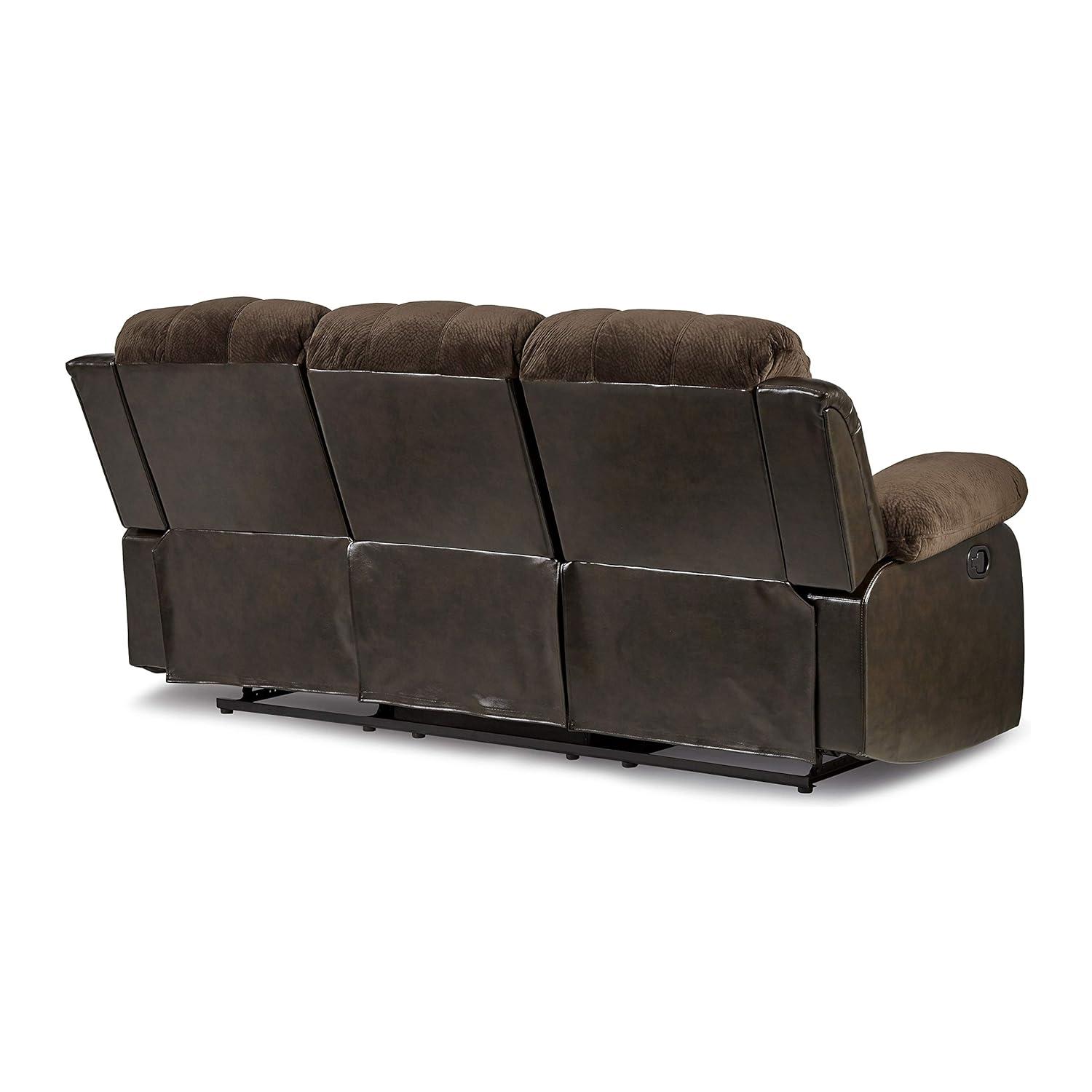 Lexicon Cranley Traditional Microfiber Double Reclining Sofa in Chocolate