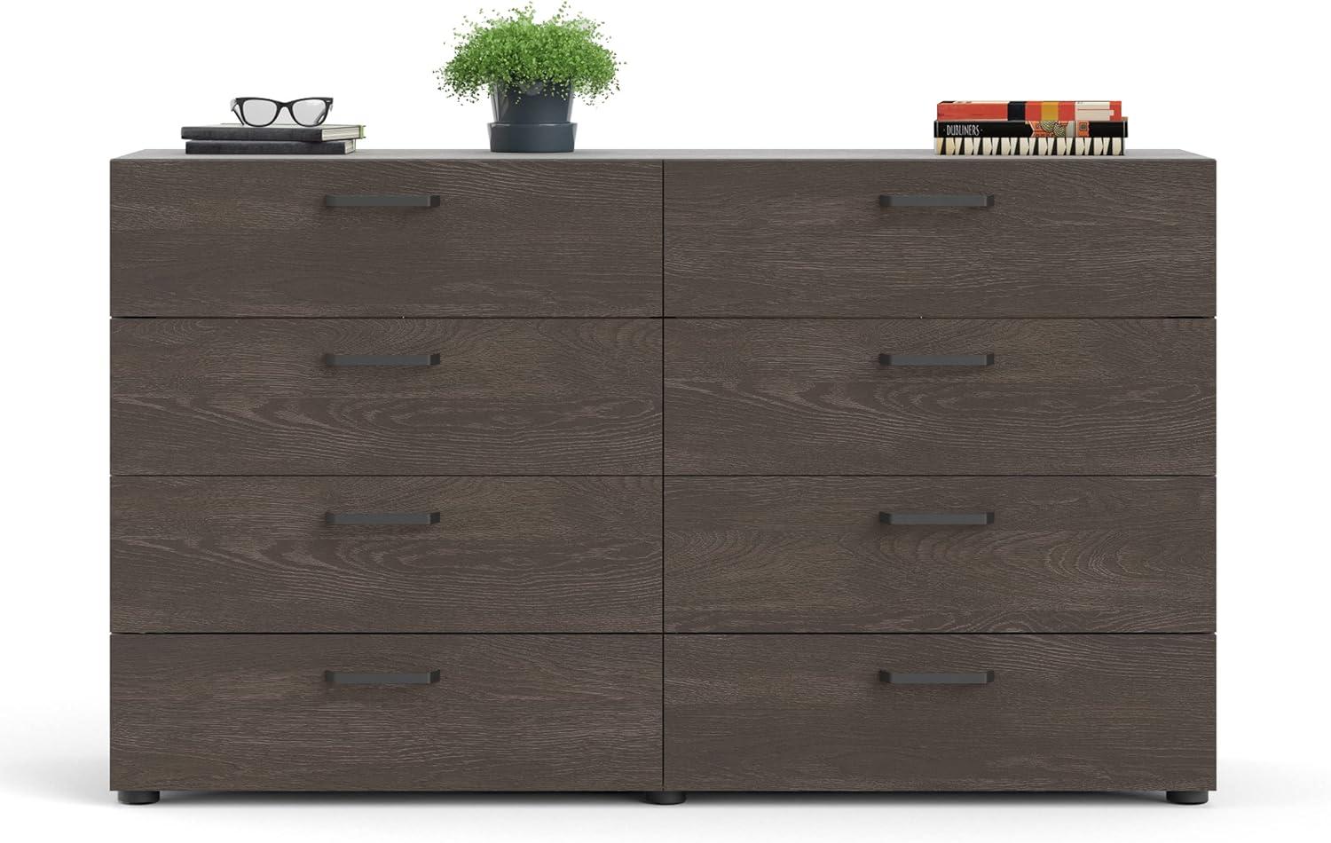 Dark Chocolate 8-Drawer Double Dresser with Streamlined Hardware