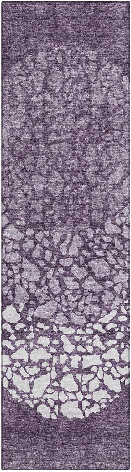 Eggplant Synthetic Flat Woven Non-slip Runner Rug, 2'3" x 7'6"