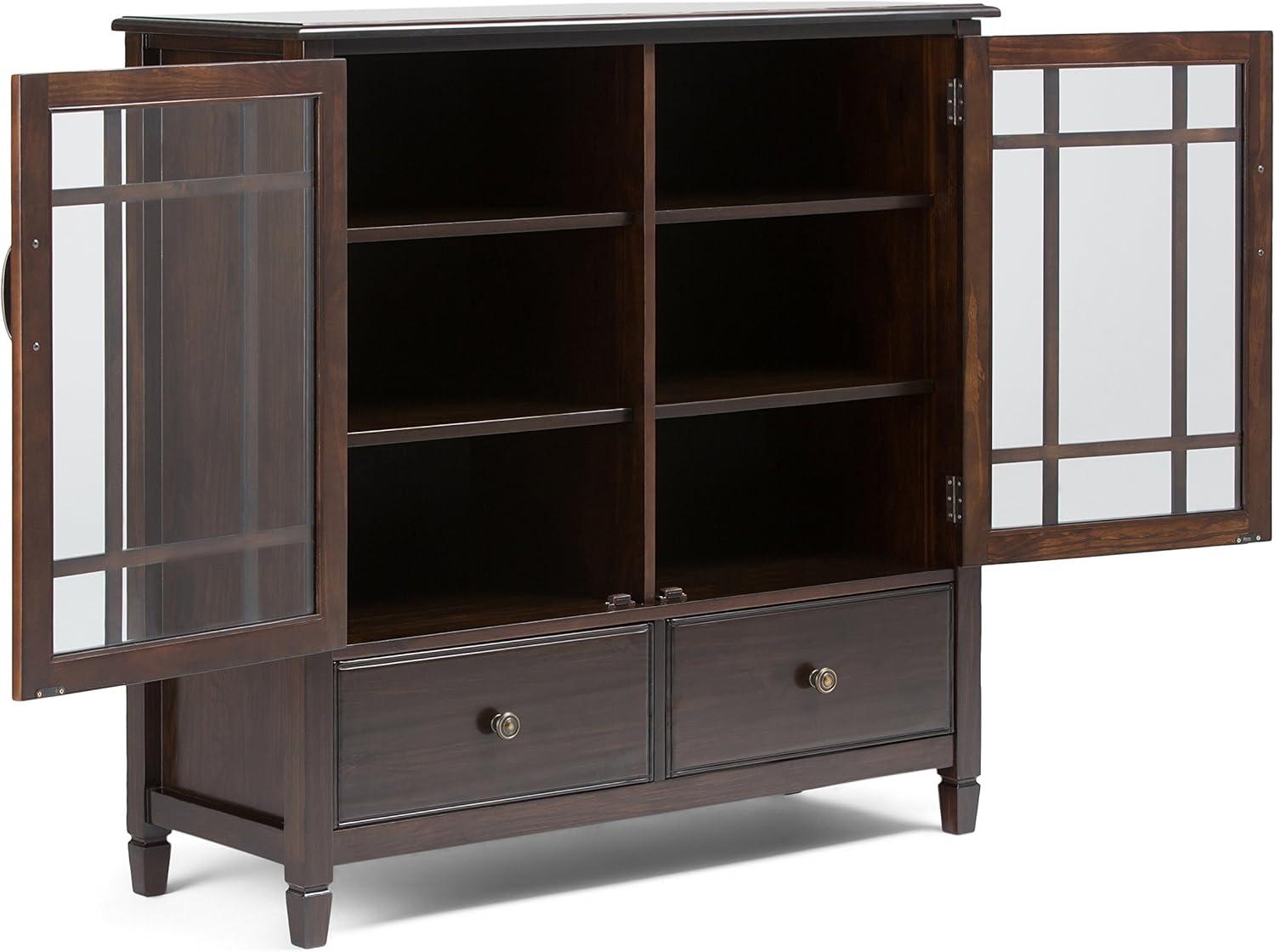 Simpli Home Connaught Storage Cabinet - Dark Chestnut Brown