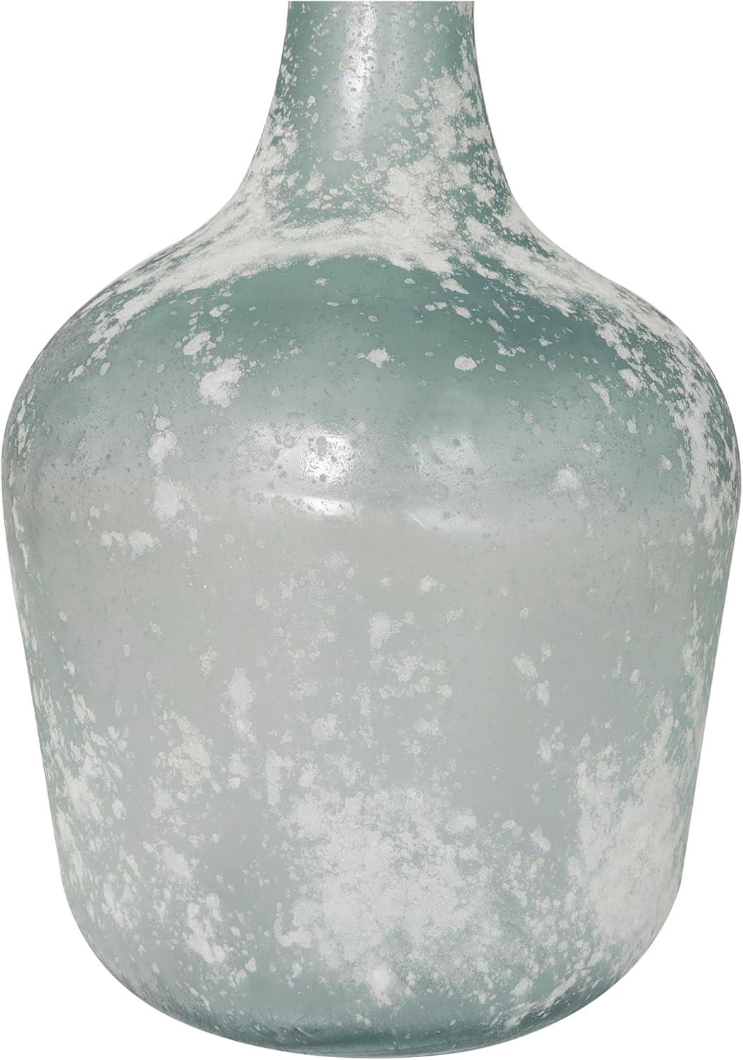 Clear Frosted Recycled Glass Round Vase