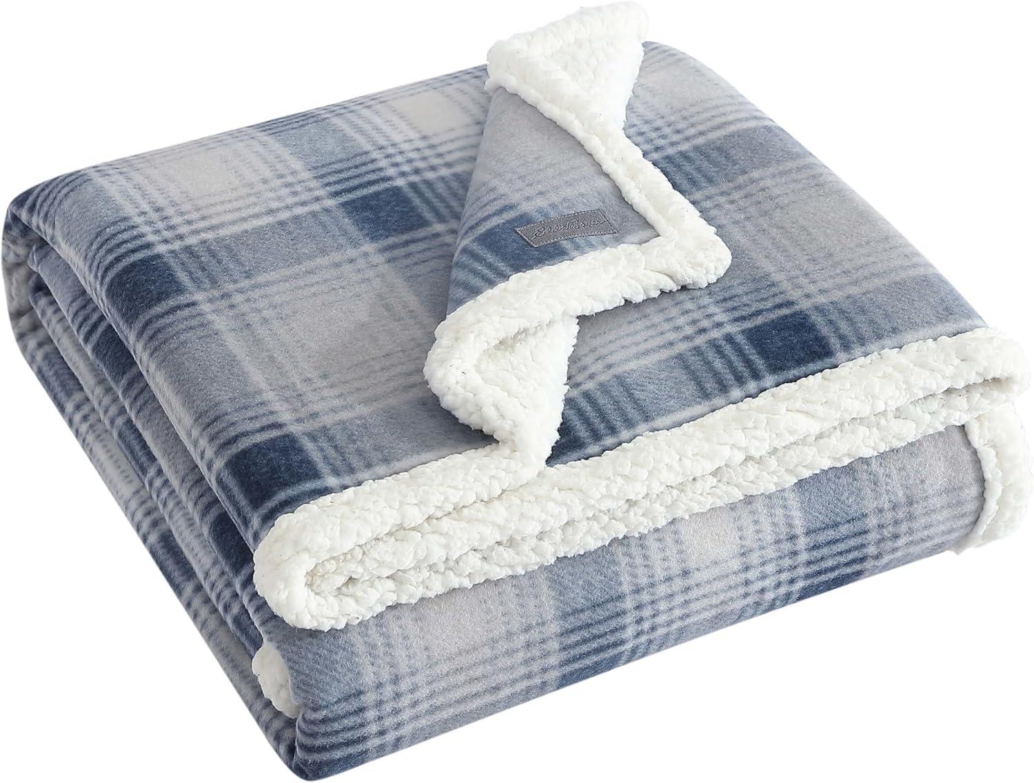 Eddie Bauer Eddie Bauer Printed Plush Fleece/Sherpa Oversized Throw Blanket