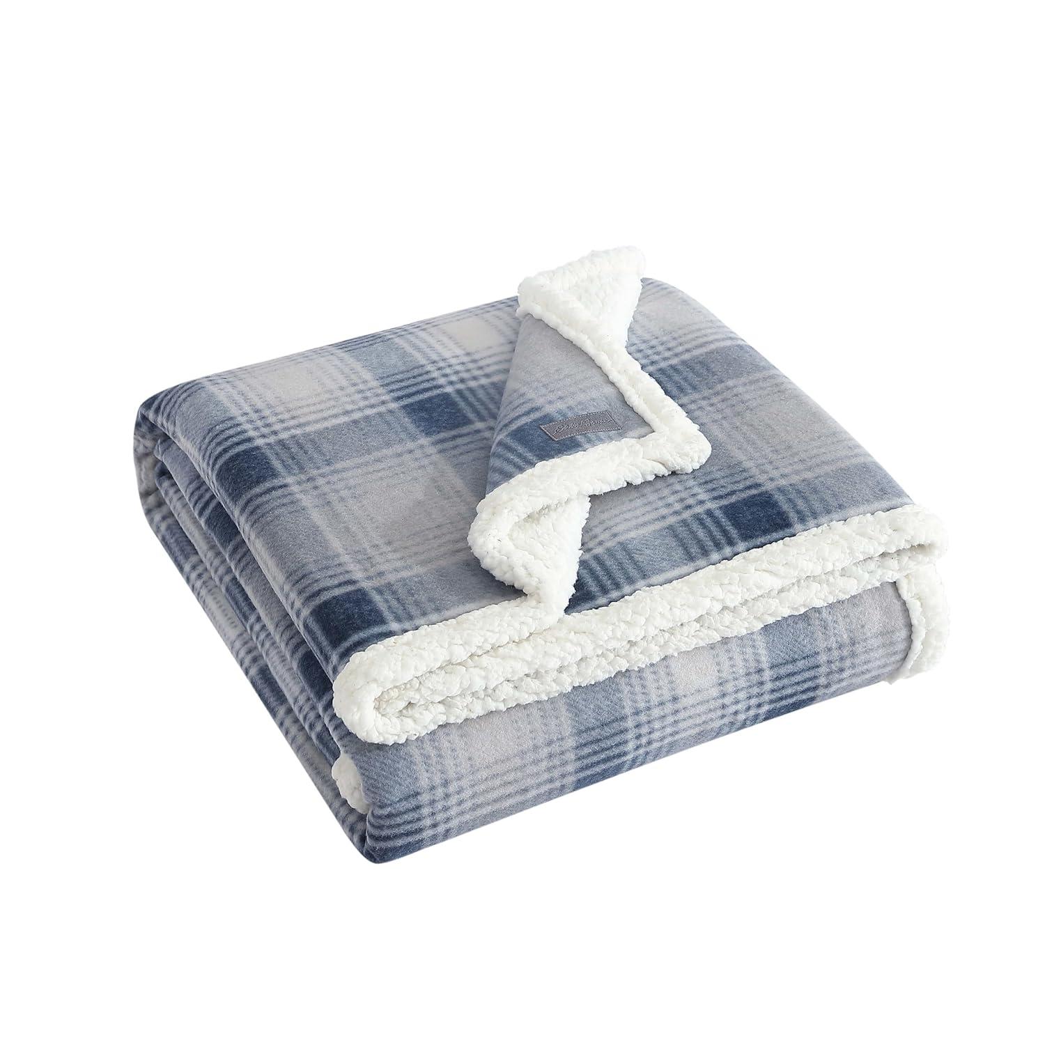 Eddie Bauer Eddie Bauer Printed Plush Fleece/Sherpa Oversized Throw Blanket