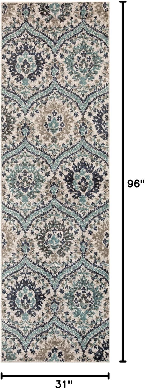 Superior Augusta Oriental Indoor Area Rug, 5' x 8', Deep Royal