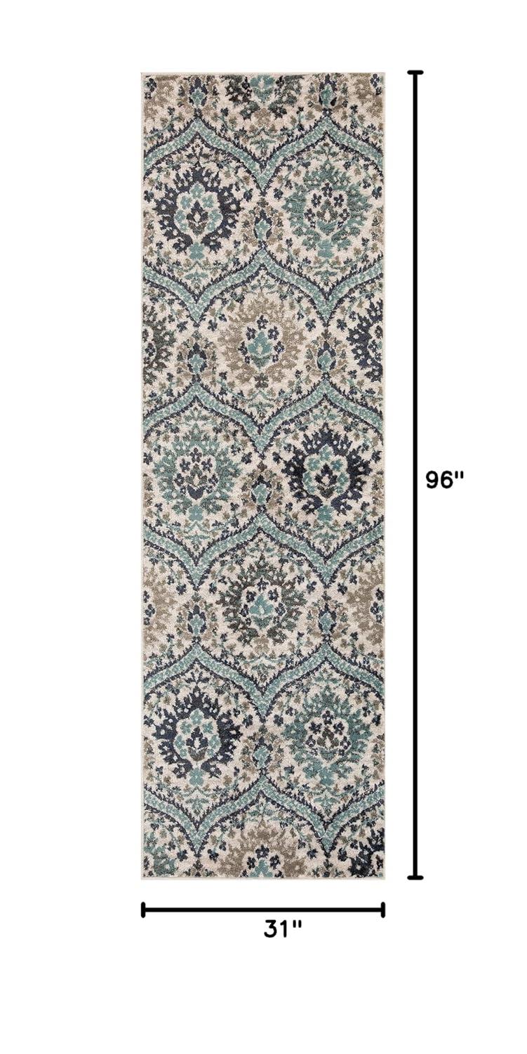 Superior Augusta Oriental Indoor Area Rug, 5' x 8', Deep Royal