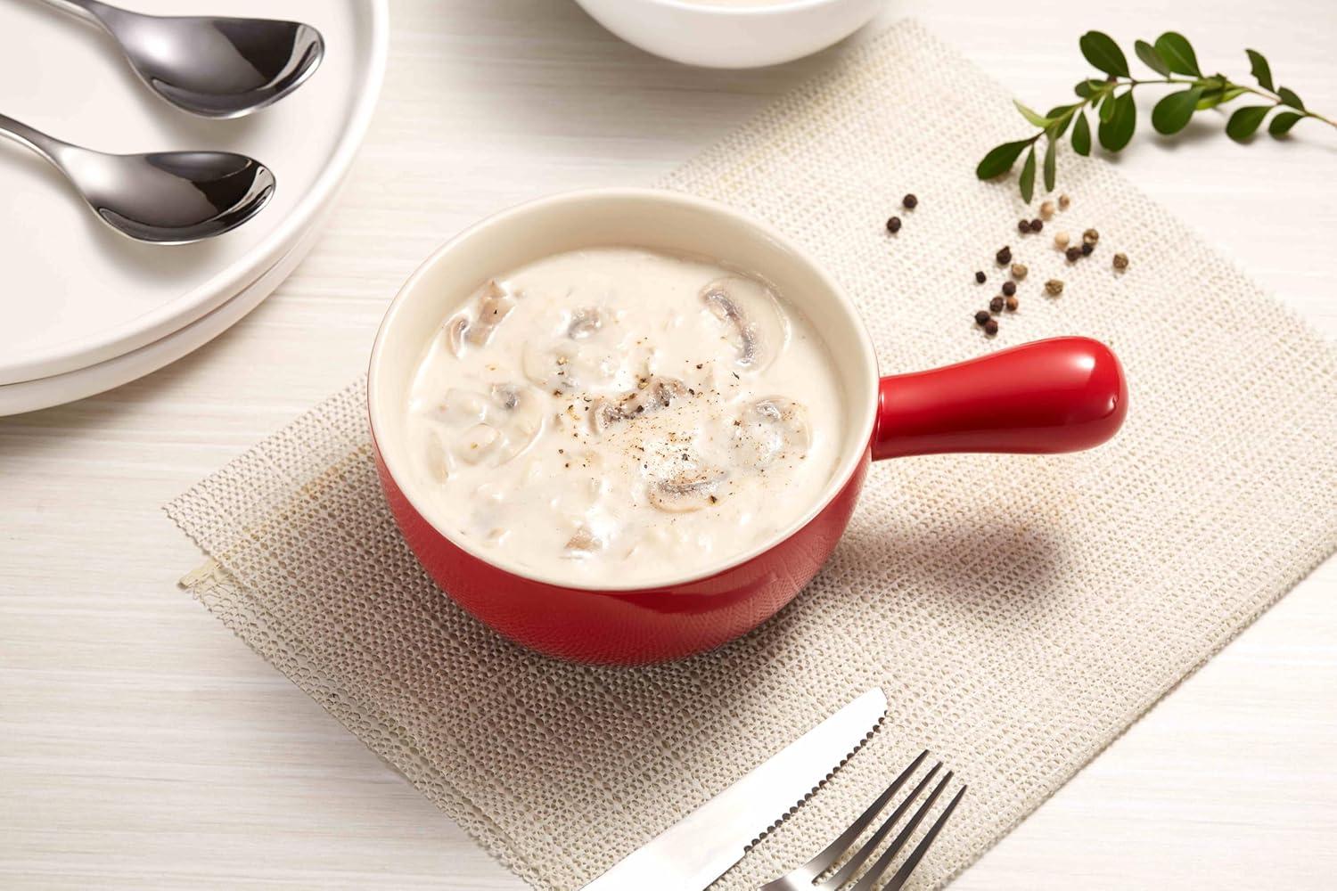 French Onion Soup Crocks, 24 oz, Set of 4, Crimson Ombre
