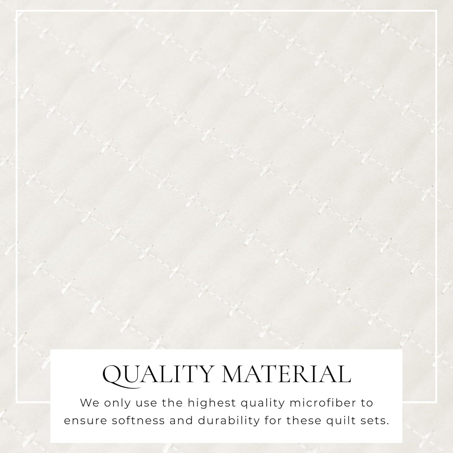 FreshFolds Modern & Contemporary Stripe Stitched Quilt Set with Shams