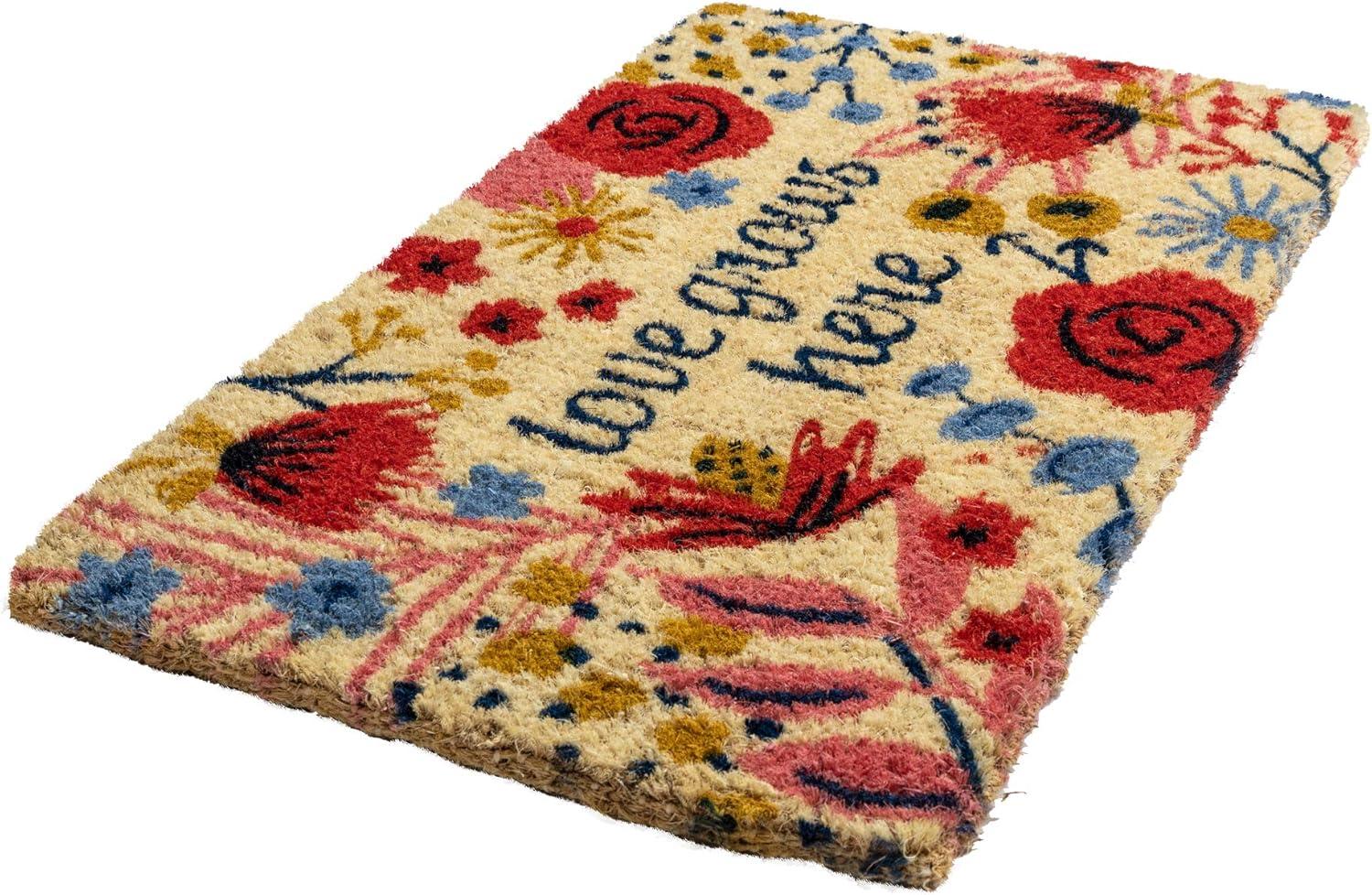 Heartfelt Charm Artisan-Crafted Coir Doormat, 18" x 30"