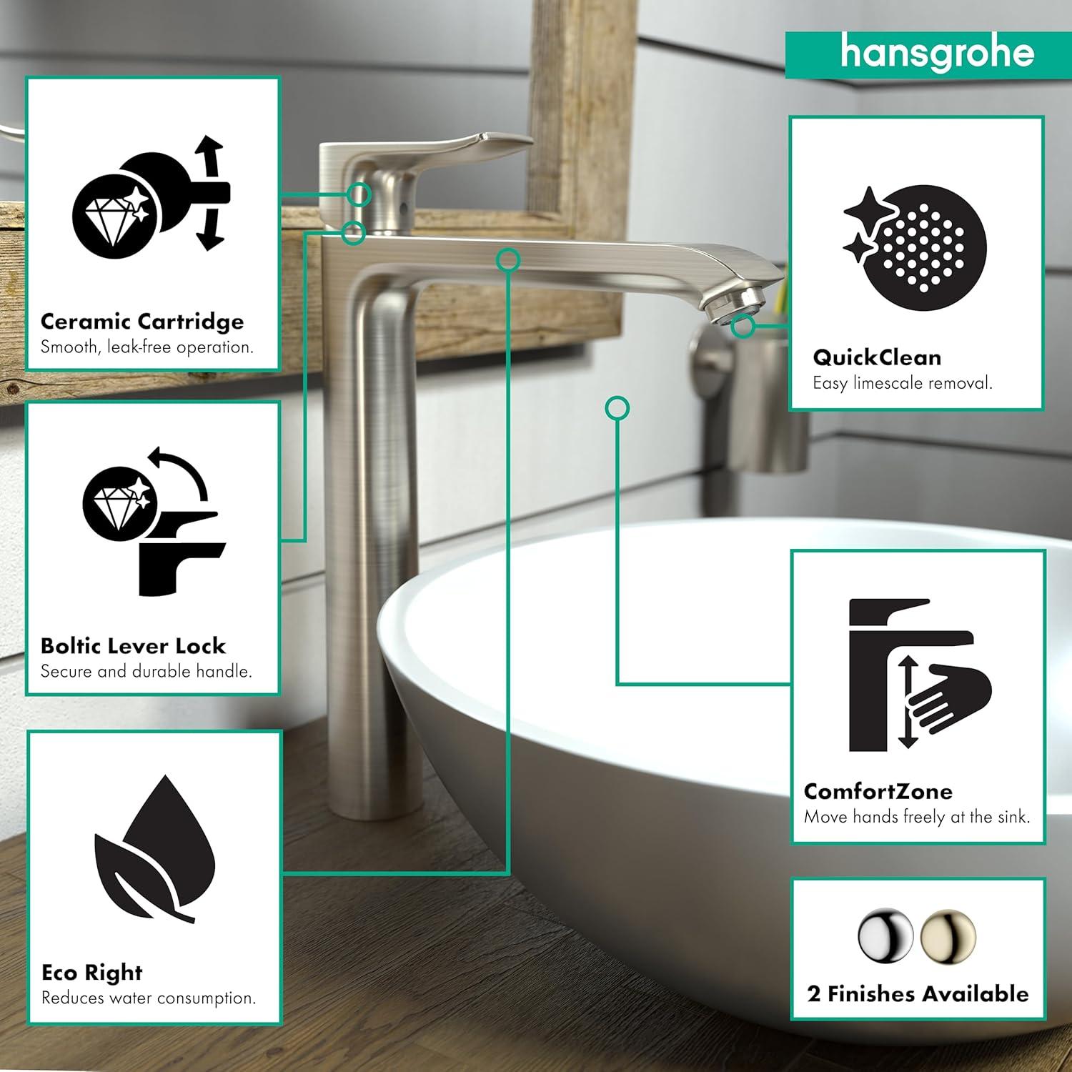 Metris E Standard Single Hole Bathroom Faucet with Drain Assembly
