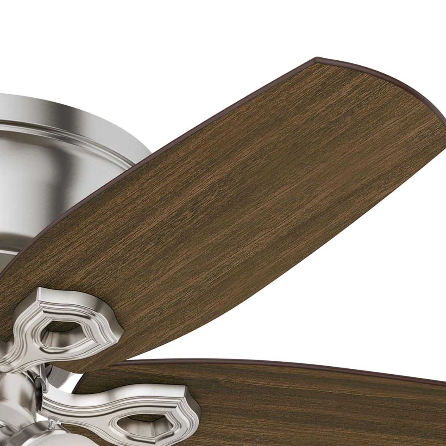 42" Builder Low Profile Ceiling Fan (Includes LED Light Bulb) White - Hunter Fan: 5-Blade, Reversible Motor, Flush Mount