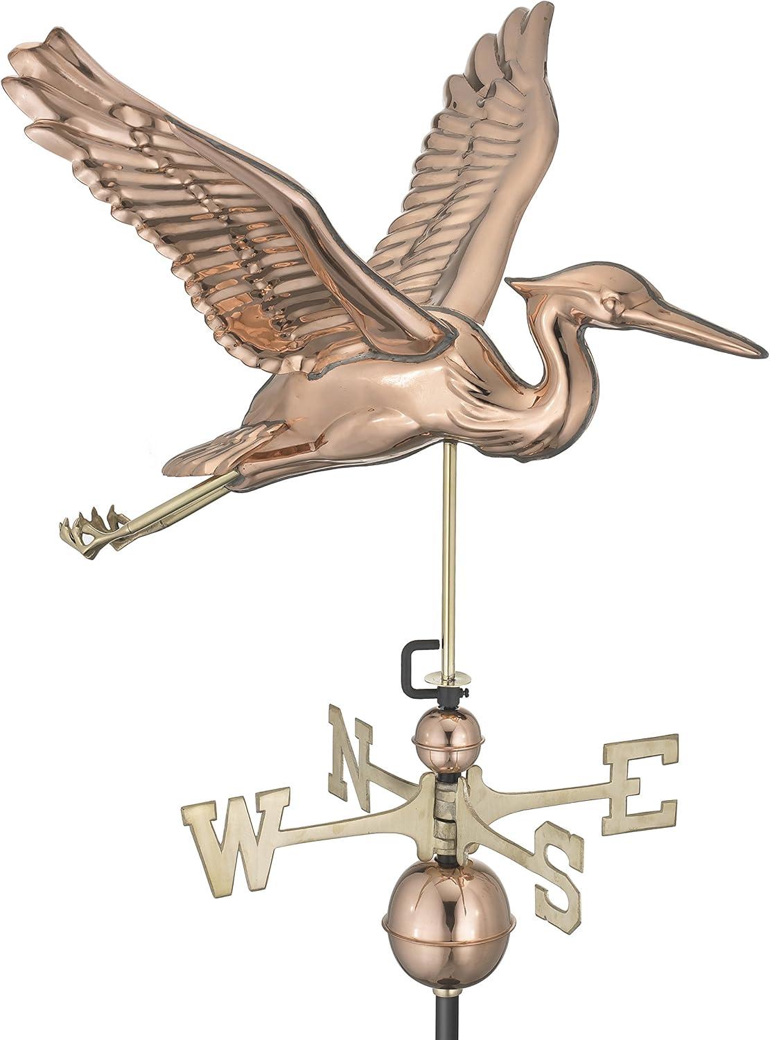 Blue Heron Bird Copper Weathervane