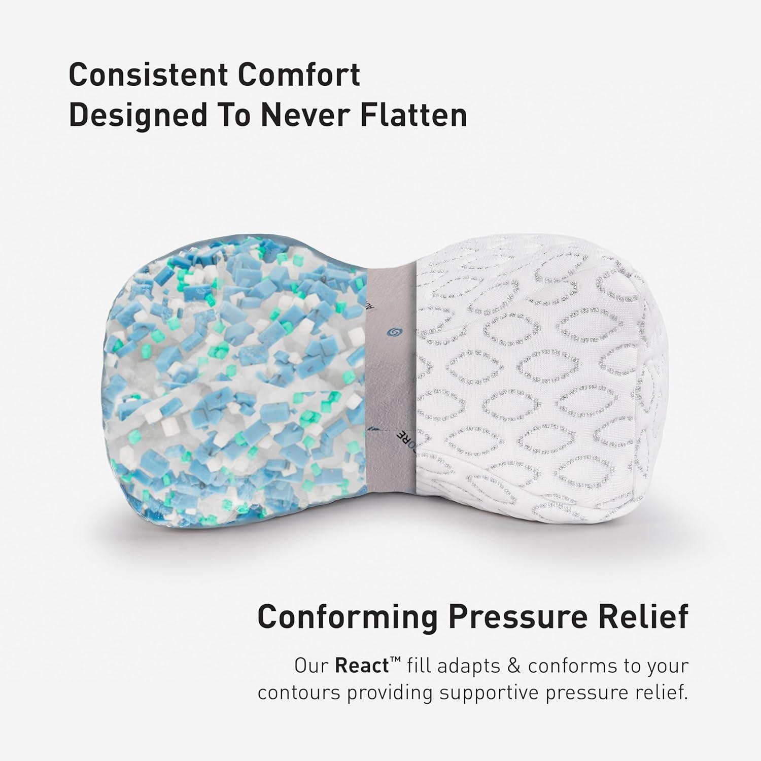 Bedgear Cooling Knee Pillow - Hourglass Design Ideal For Legs And Head - Provides Conforming Support For All Sleep Positions - Washable And Removable Cover