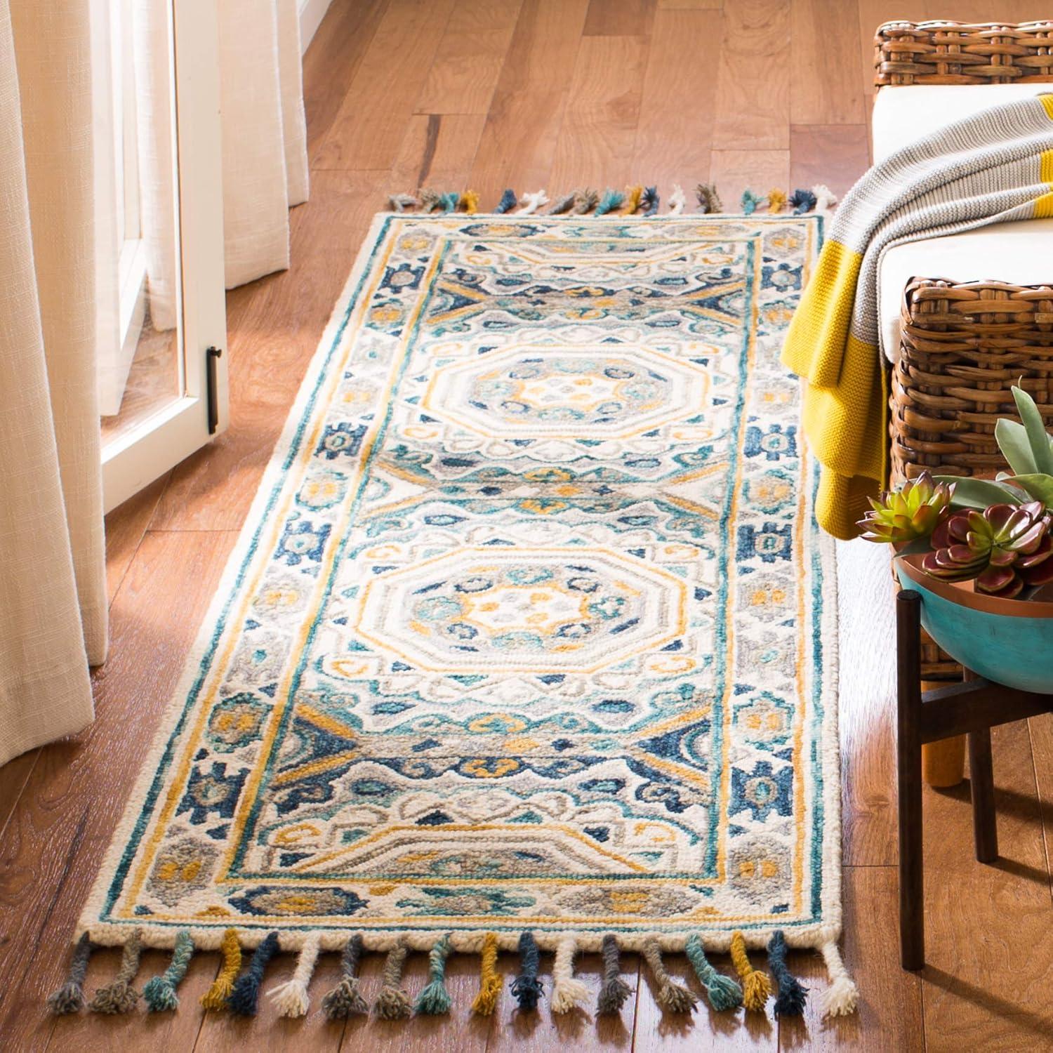 Aspen APN251 Hand Tufted Runner Rug - Ivory/Charcoal - 2'3" X 7' - Safavieh.