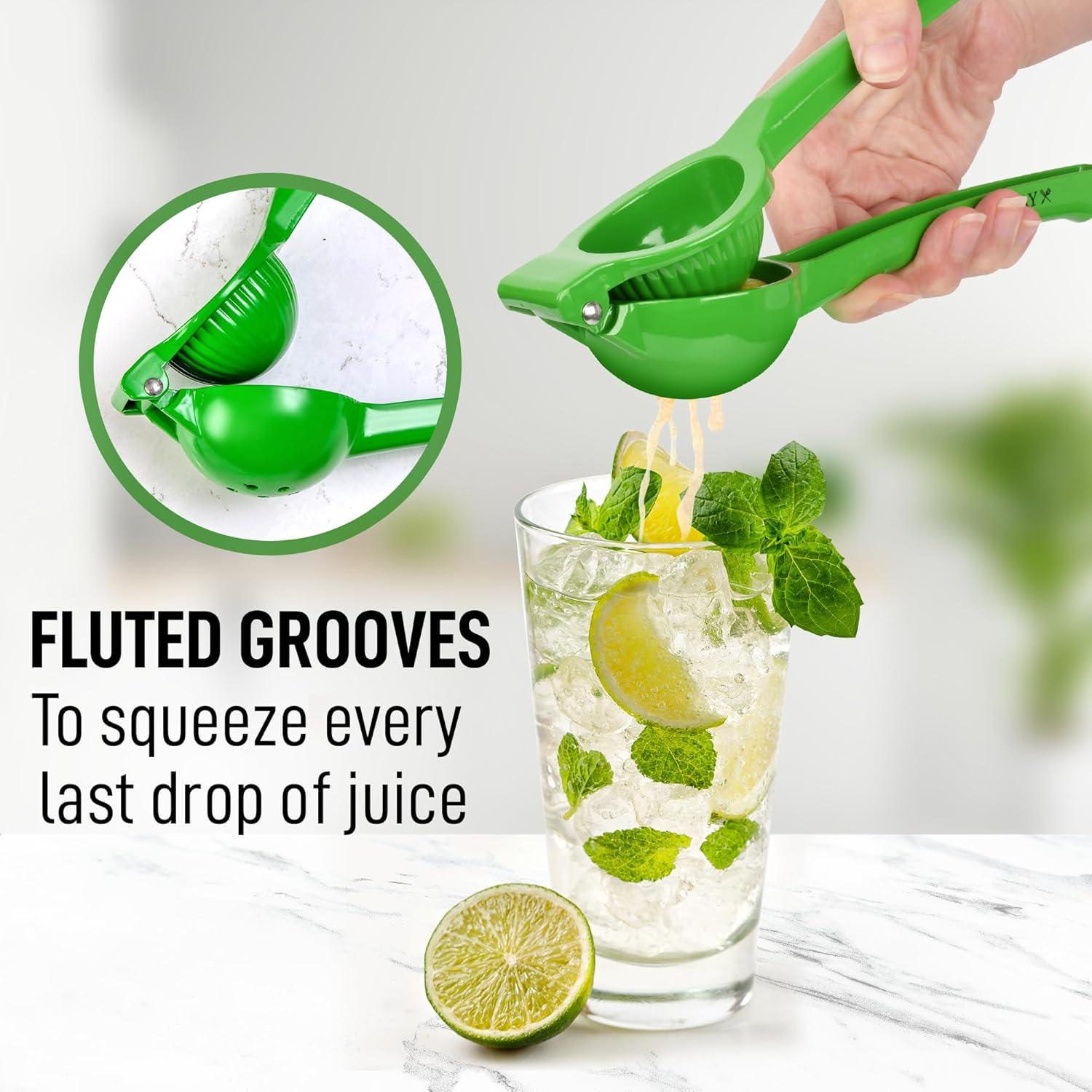 Green Aluminum Manual Citrus Lime Squeezer