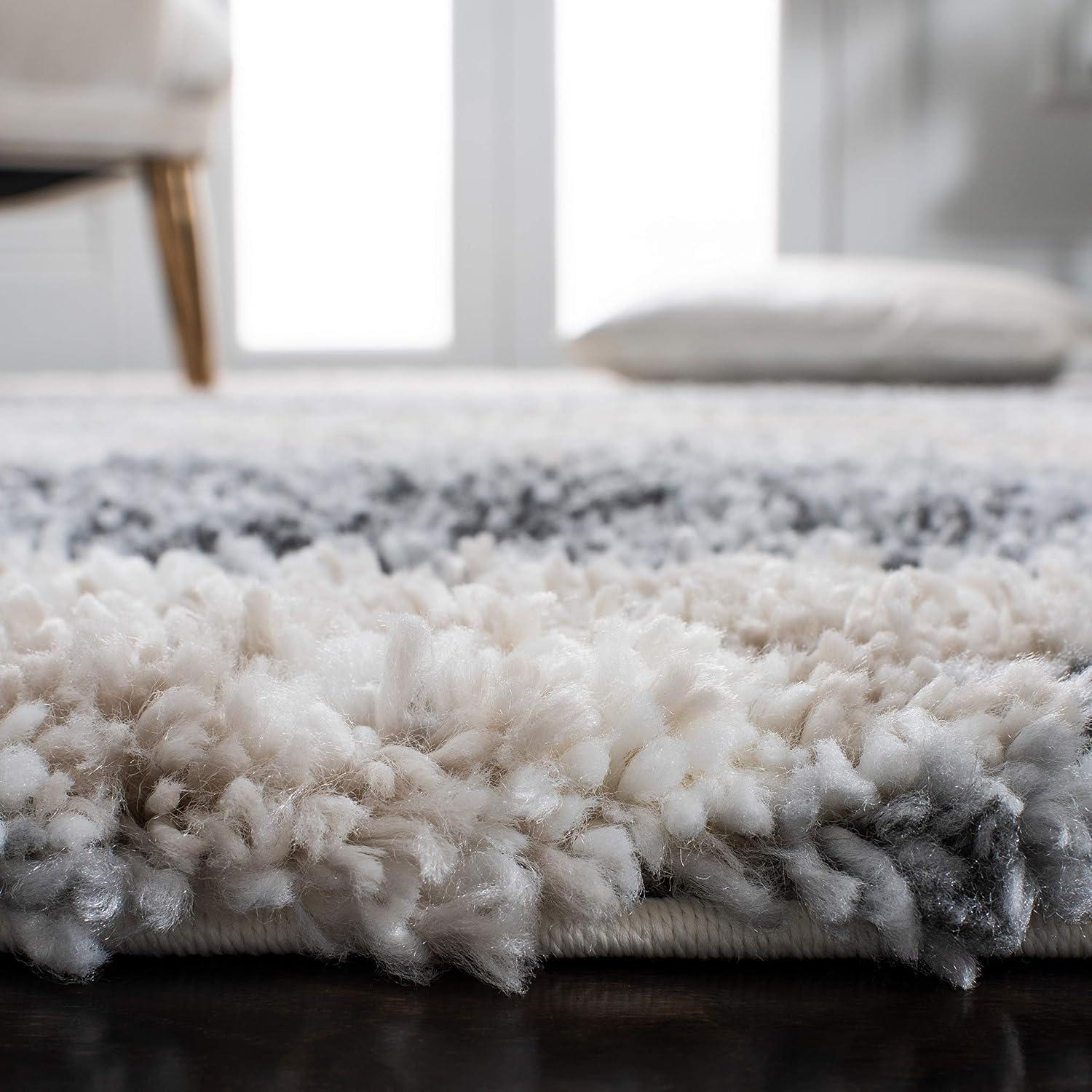 Fontana Shag FNT853 Power Loomed Area Rug - Grey/Ivory - 5'3"x7'6" - Safavieh.