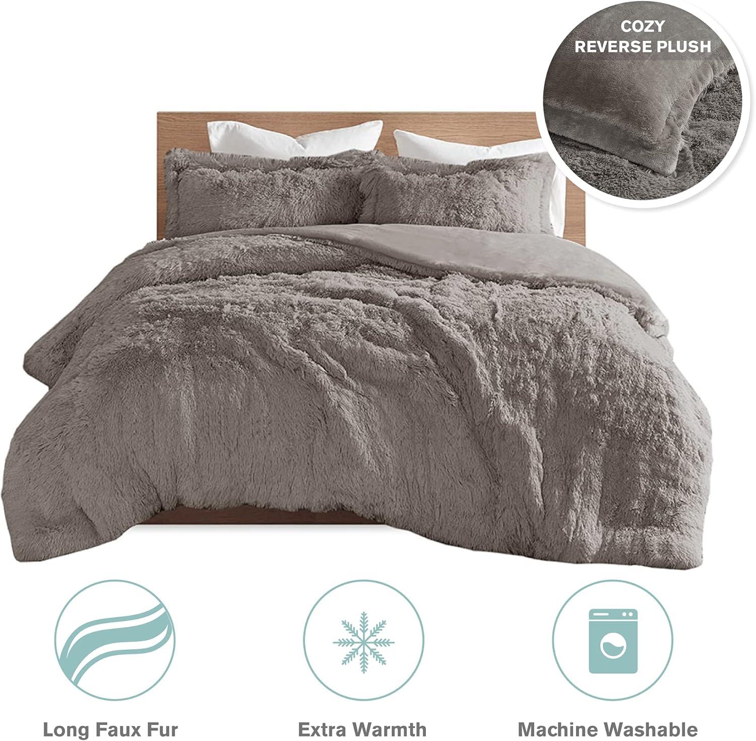 Trahan Shaggy Faux Fur Duvet Cover Set