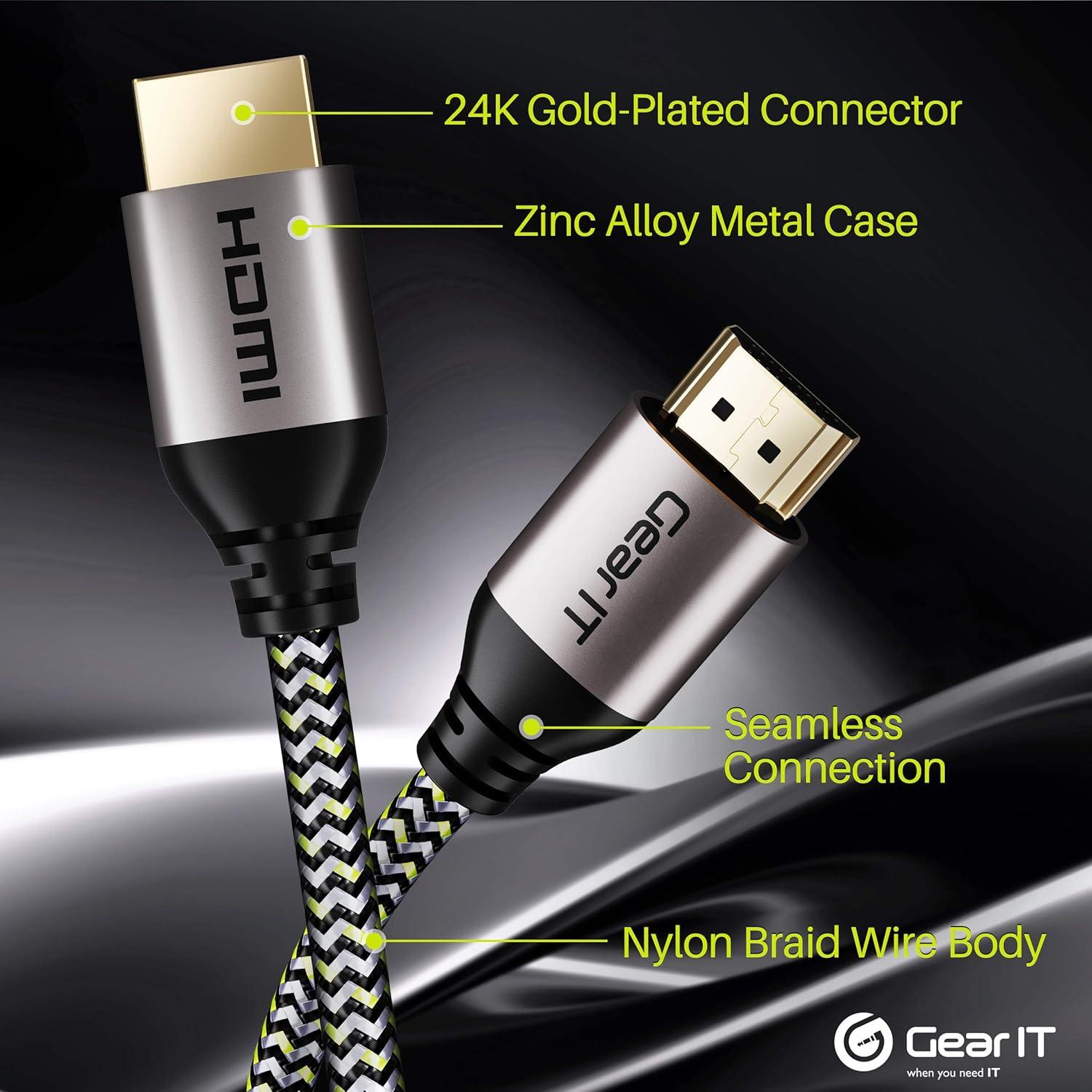 GearIT HDMI Cable CL3 In-Wall Rated (50ft / 15.2m) High-Speed HDMI 2.0b, 4K 60hz, 3D, ARC, HDCP 2.2, HDR, 18Gbps