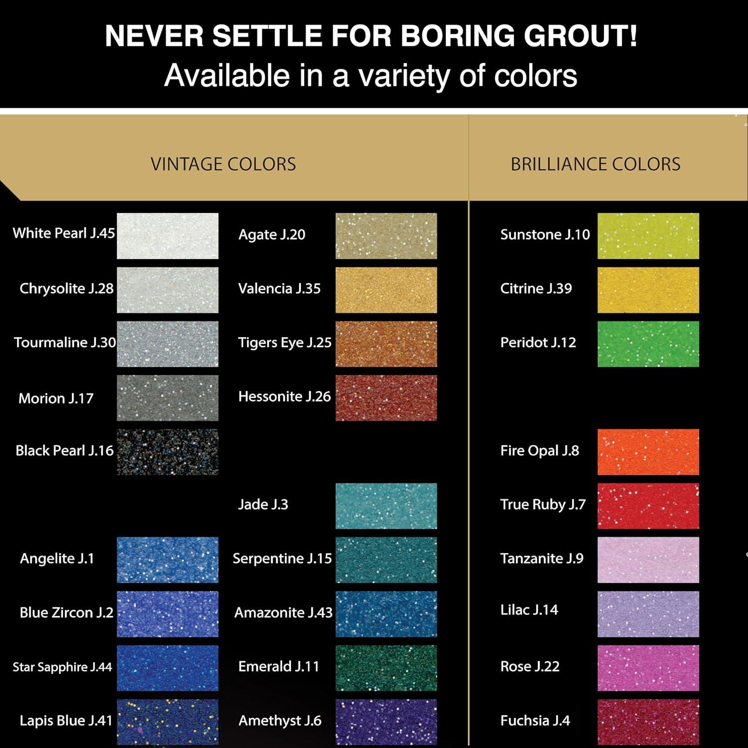 White Pearl 75 grams (1-Pack) Glass Grout Jewel and Starlike Crystal EVO 700 5.5 lb Grout Combo