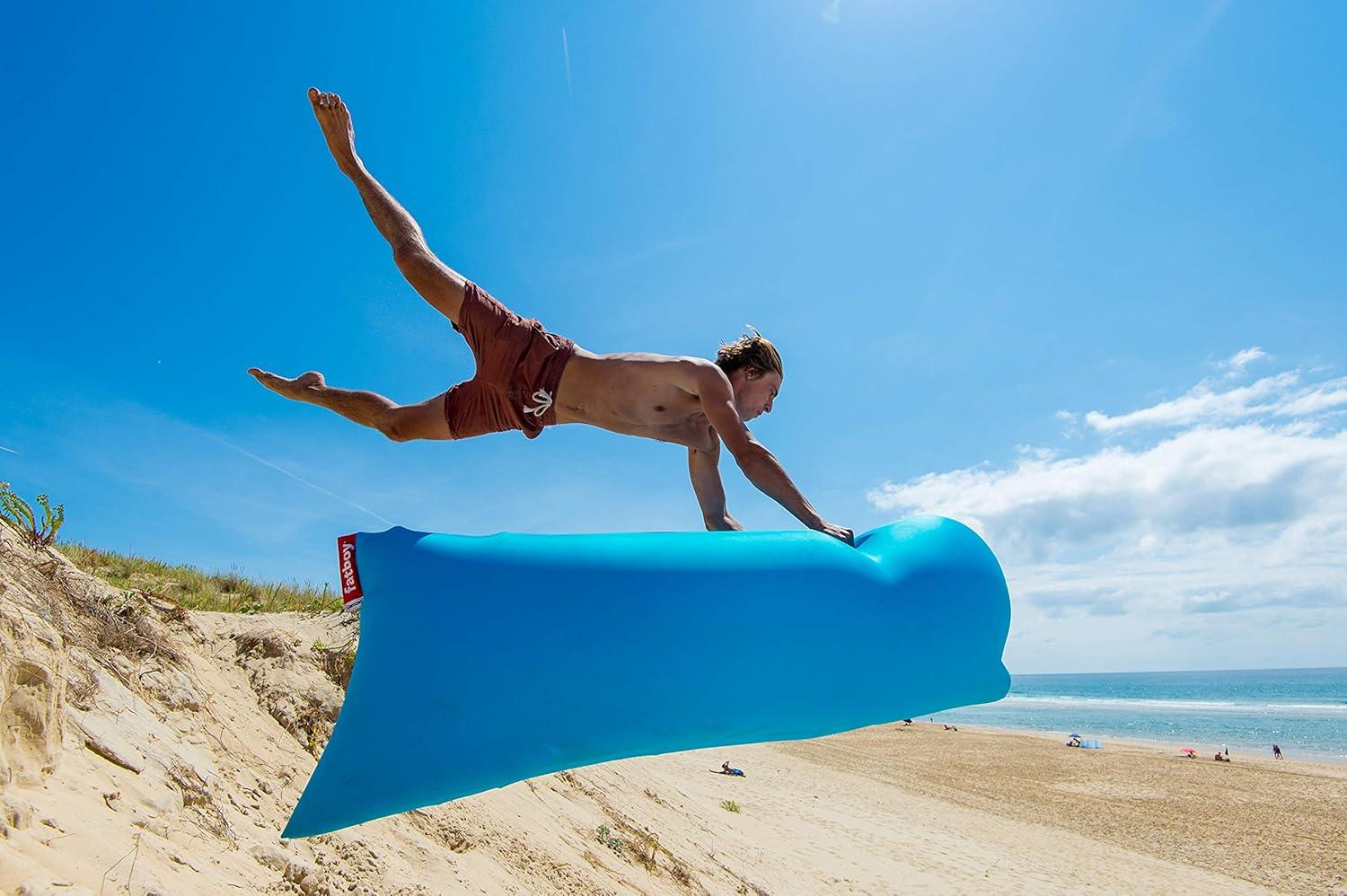 Foldable Nylon Beach Lounger in Vibrant Yellow, 73"x33"