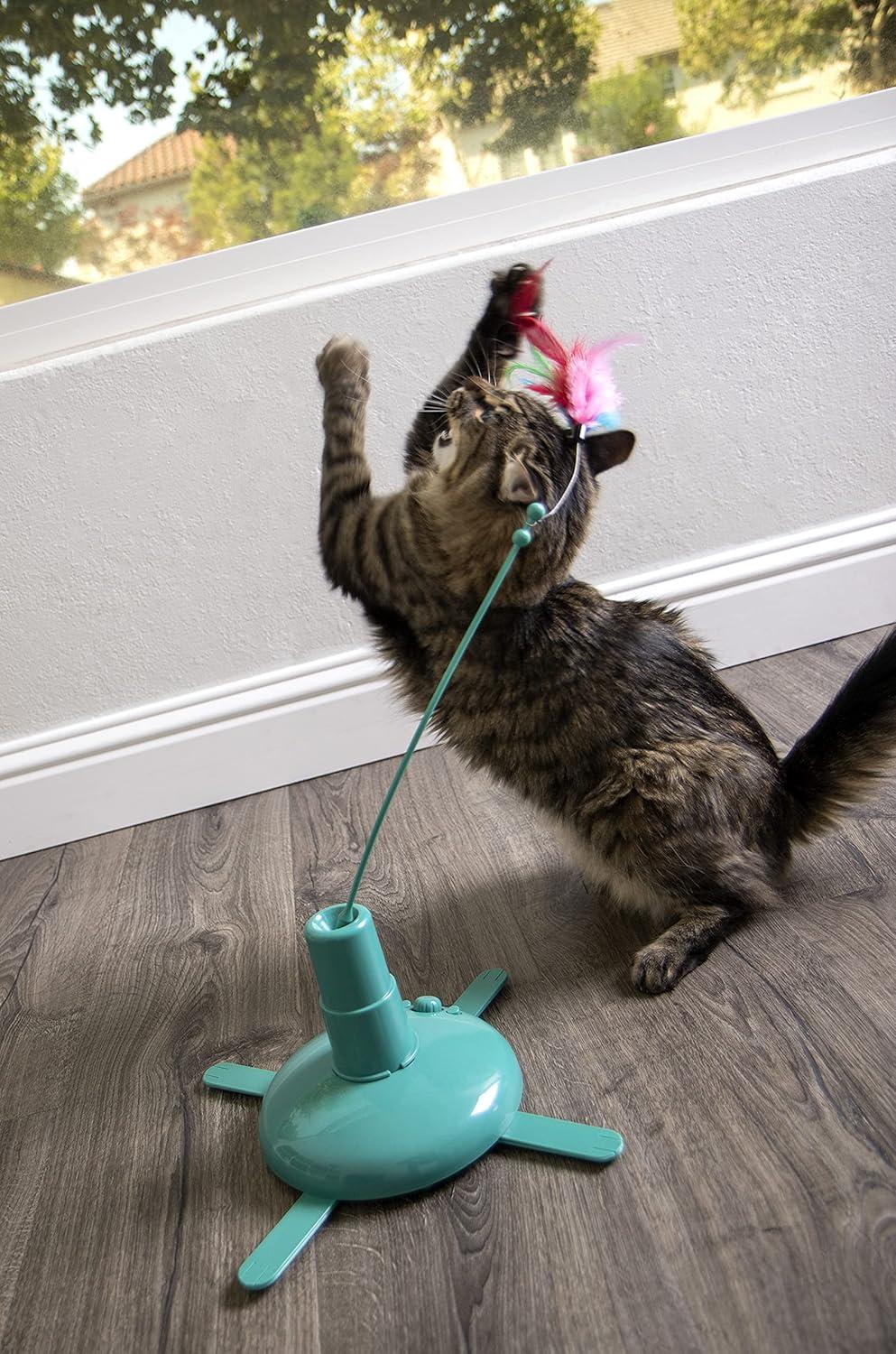 SmartyKat Loco Motion Electronic Motion Teaser Wand Cat Toy, Battery Powered