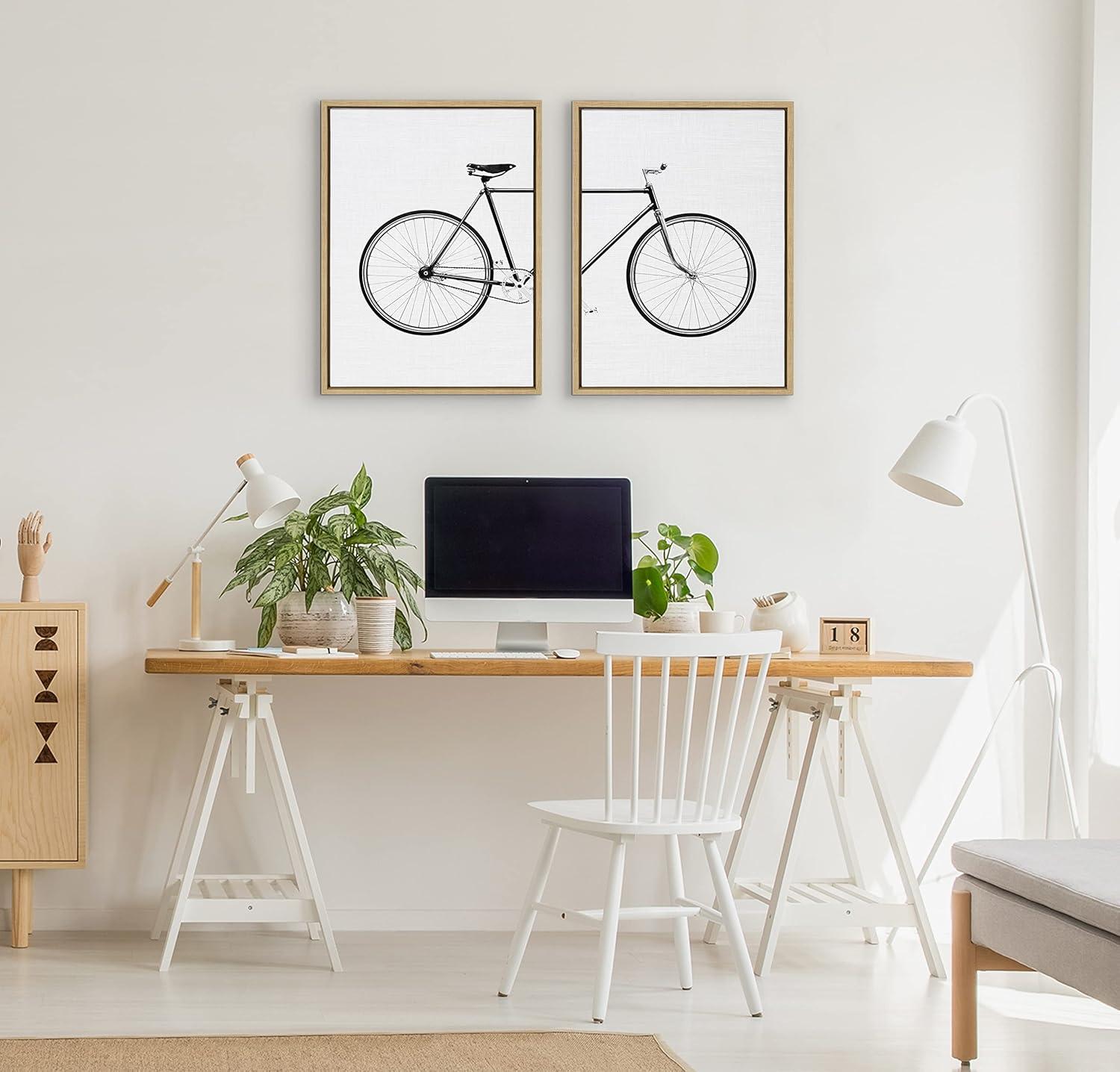 Kate and Laurel Sylvie Bicycle Framed Canvas by Simon Te of Tai Prints