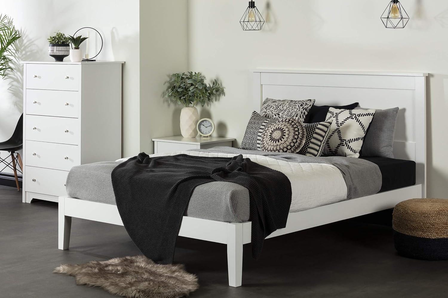 Pure White Full/Queen Wood Headboard