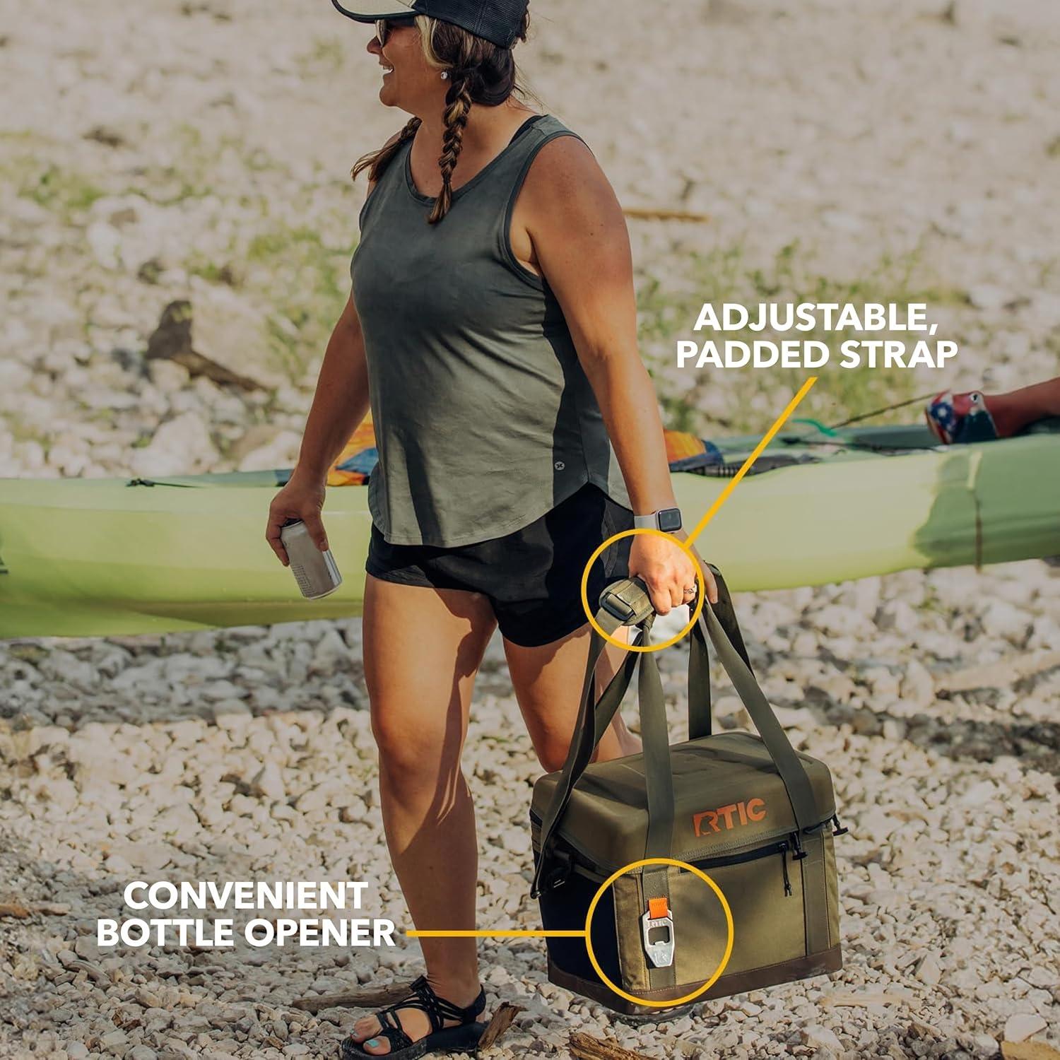 RTIC 28 Can Everyday Soft Cooler, 27 qt Collapsible with Bottle Opener, Fresh Mint