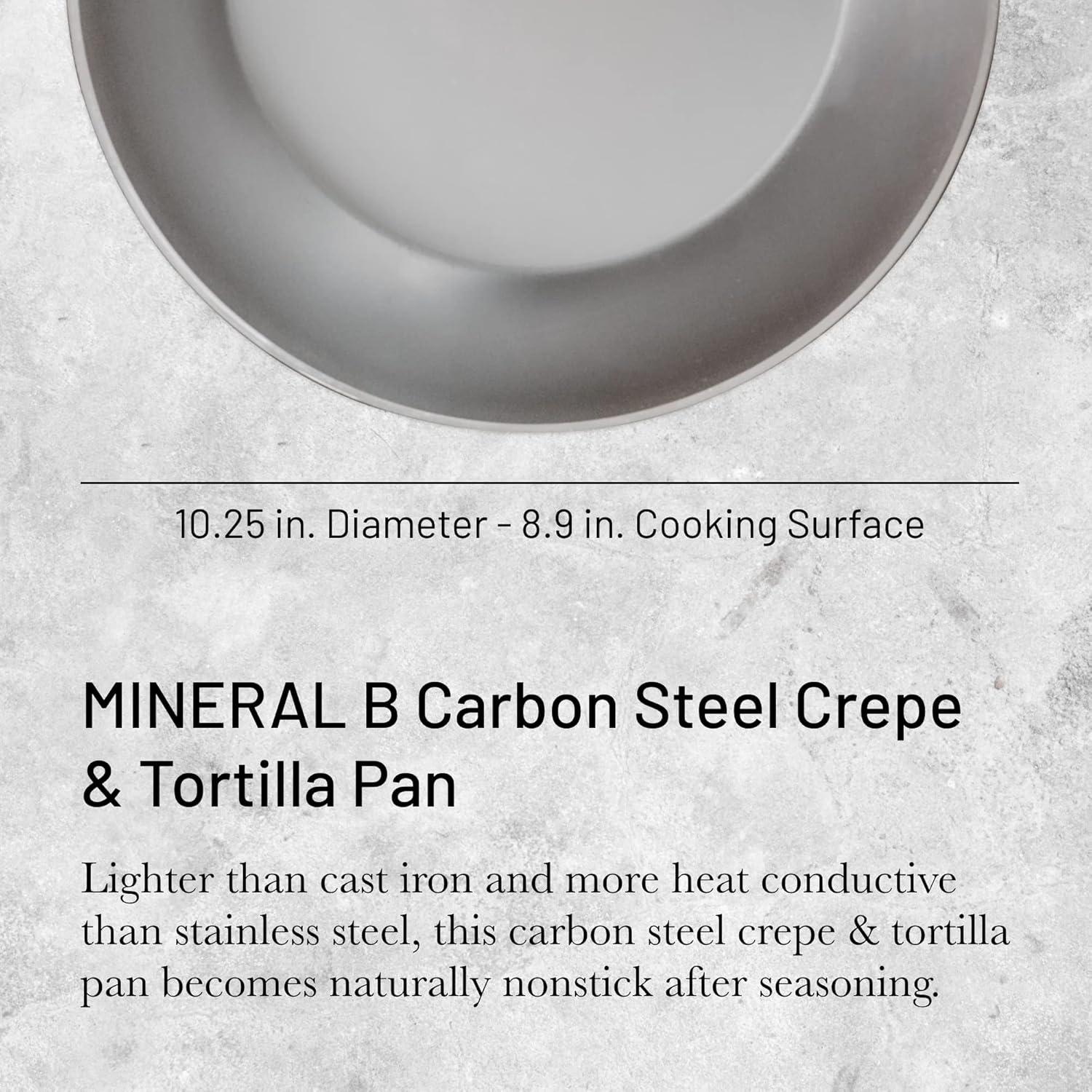 Mineral B Carbon Steel Crepe and Tortilla Pan 10.5"