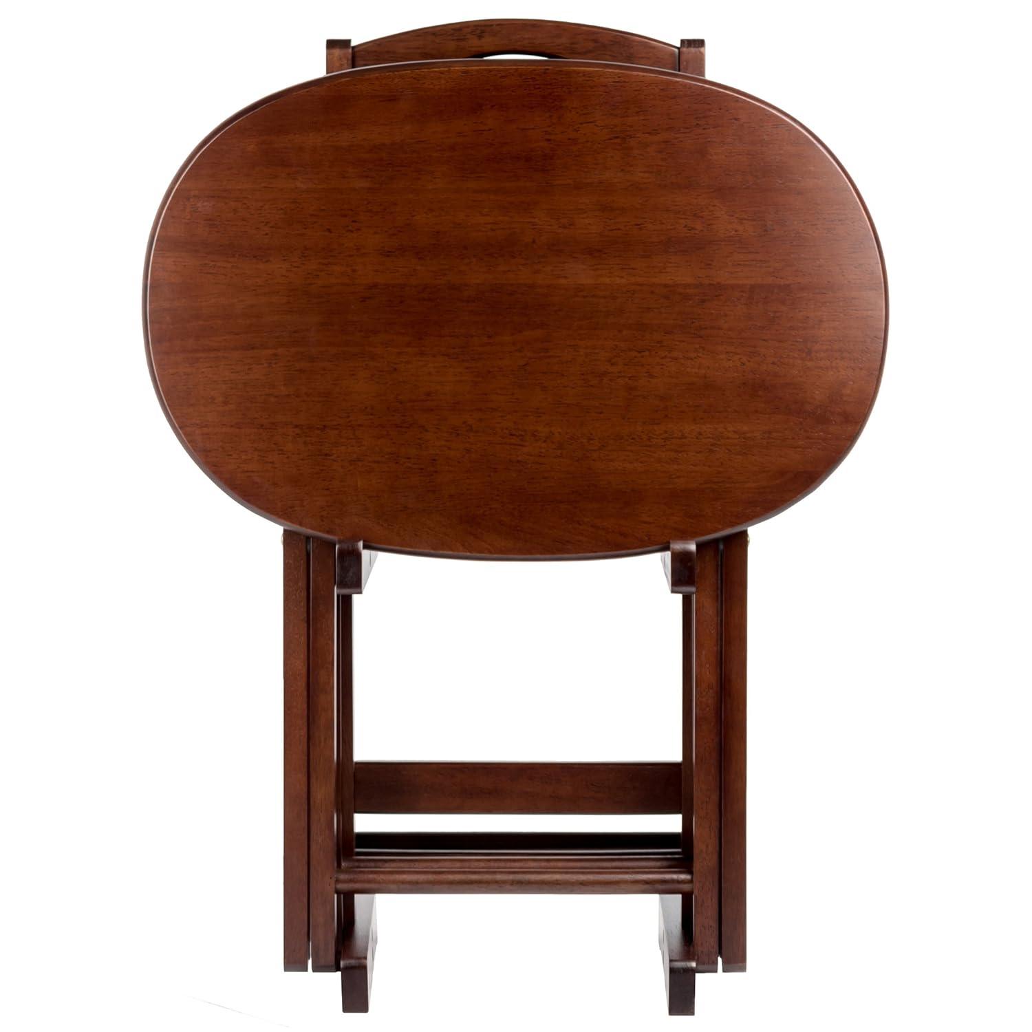 5pc Nathan Snack Table Set In Cappuccino Brown - Winsome