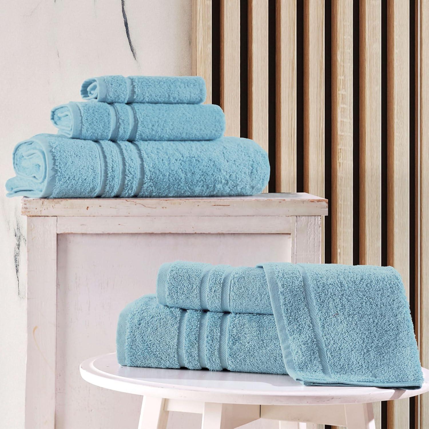 Hawmam Linen Coral 6 Piece Bath Towels Set for Bathroom Original Turkish Cotton Soft, Absorbent 2 Bath Towels, 2 Hand Towels, 2 Washcloths