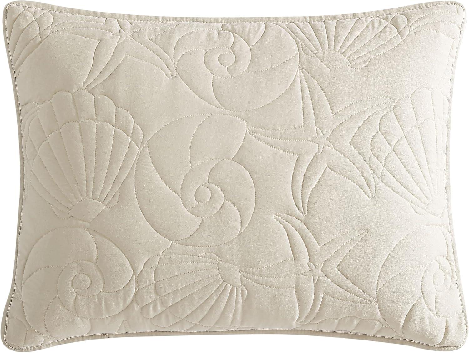 Full Sand Microfiber Coastal Shell Quilt Set
