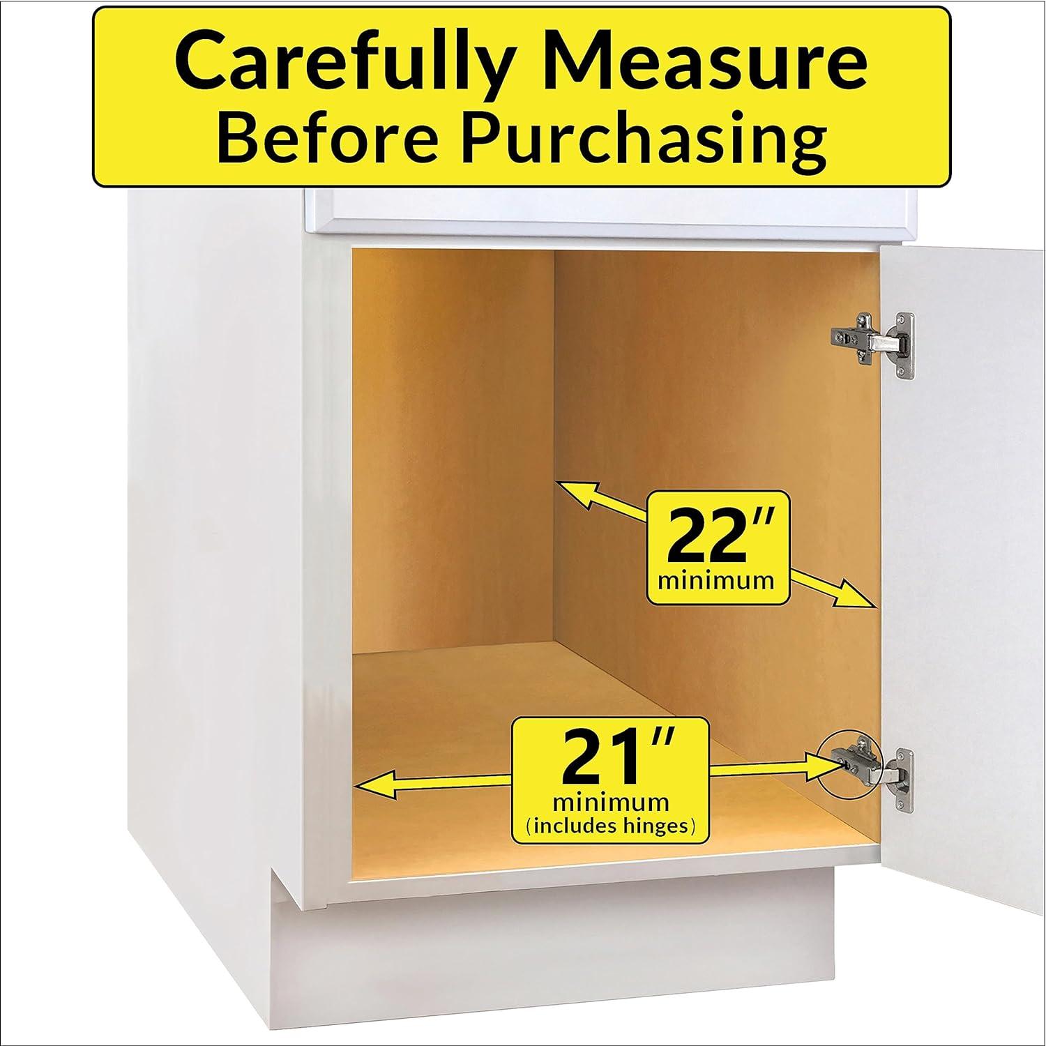 Lynk Professional 20" x 21" Slide Out Cabinet Organizer - Pull Out Under Cabinet Sliding Shelf: Chrome-Plated Kitchen Storage