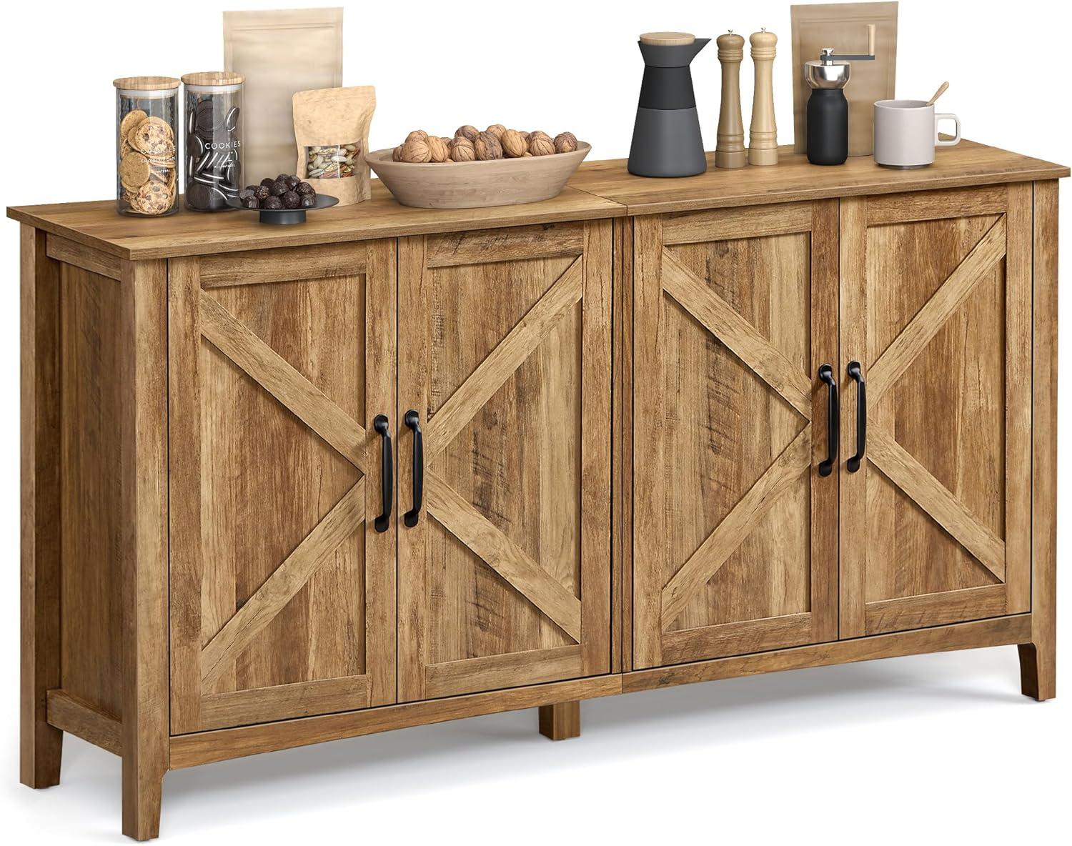 Wrought Studio™ Yvette 59"W Credenza Sideboard, Buffet Storage Cabinet